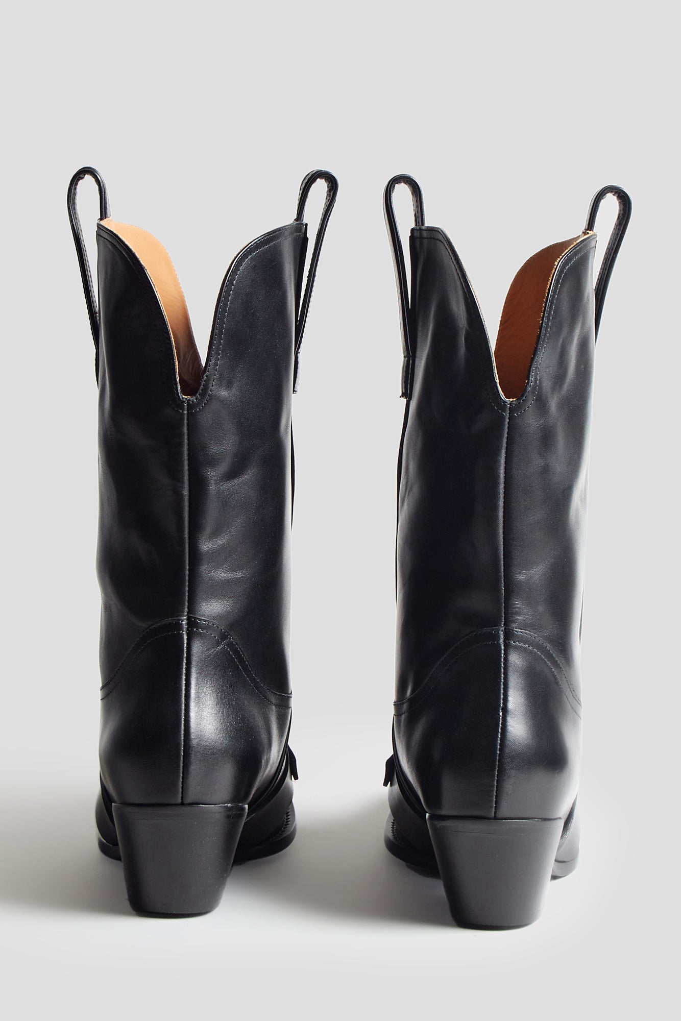 RINGED LOW RIDER COWBOY BOOT - BLACK