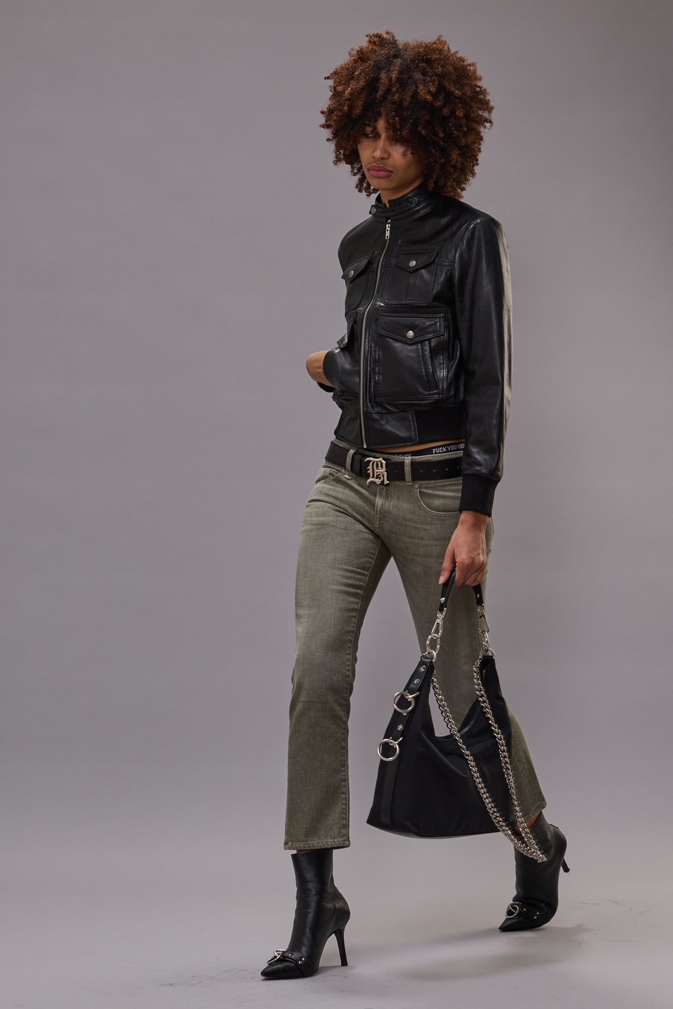 BOY STRAIGHT - ARMY GREEN STRETCH