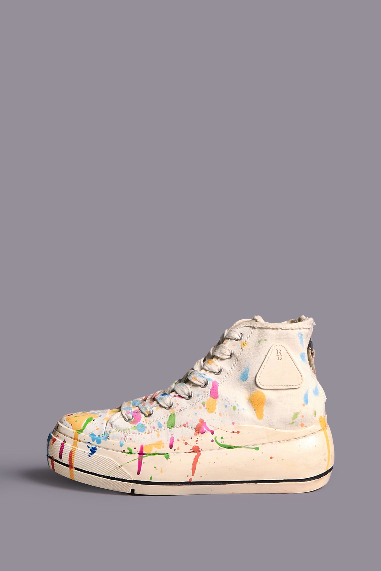 KURT HIGH TOP SNEAKER - ECRU PAINT SPLATTER