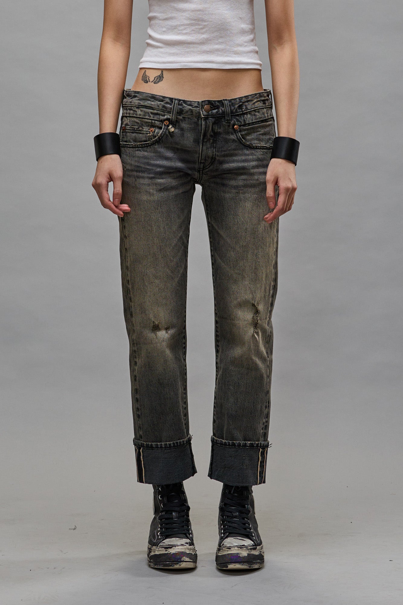 CUFFED BOY STRAIGHT - HAYNE SELVEDGE BLACK