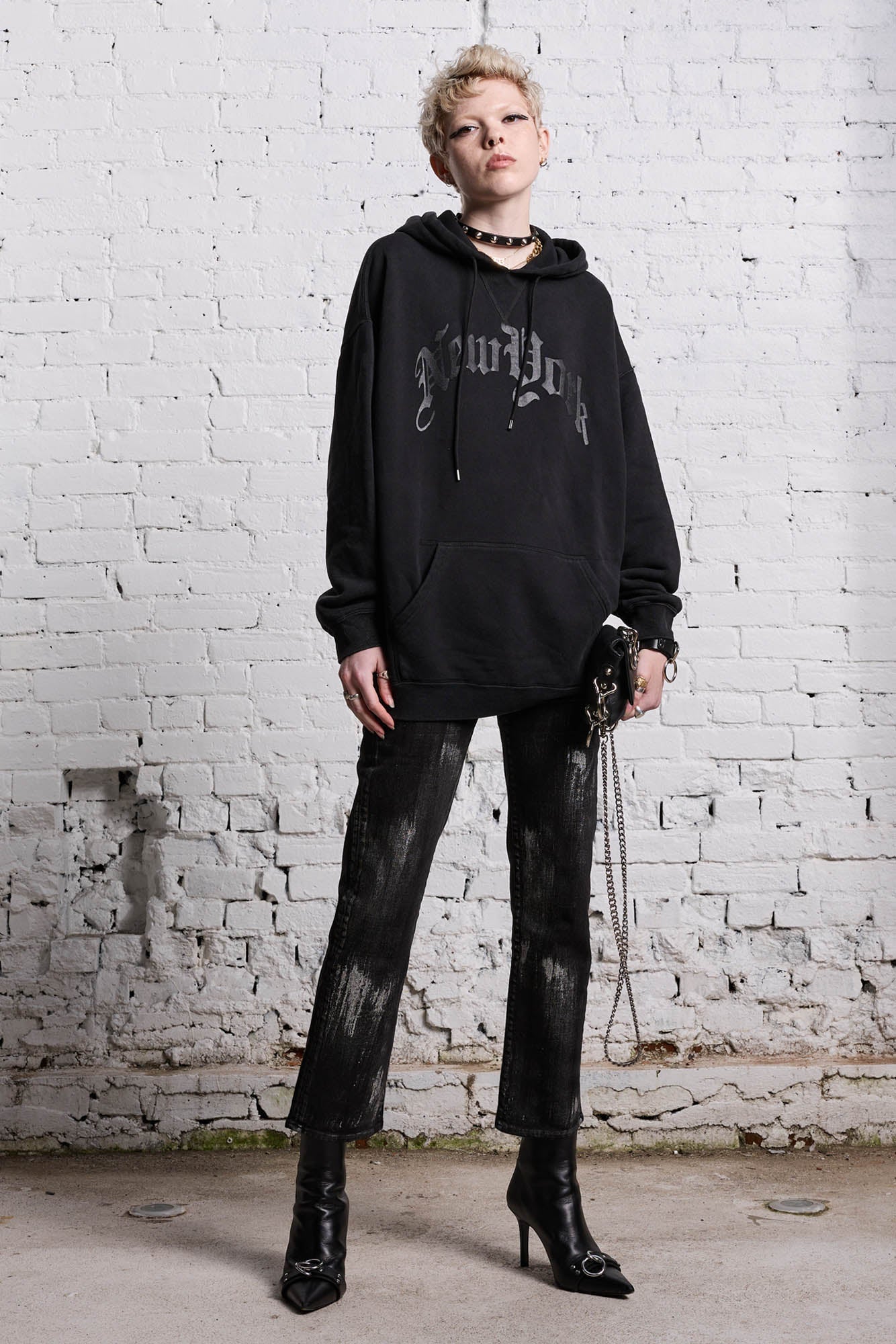 BOY STRAIGHT - SILVERED BLACK STRECH