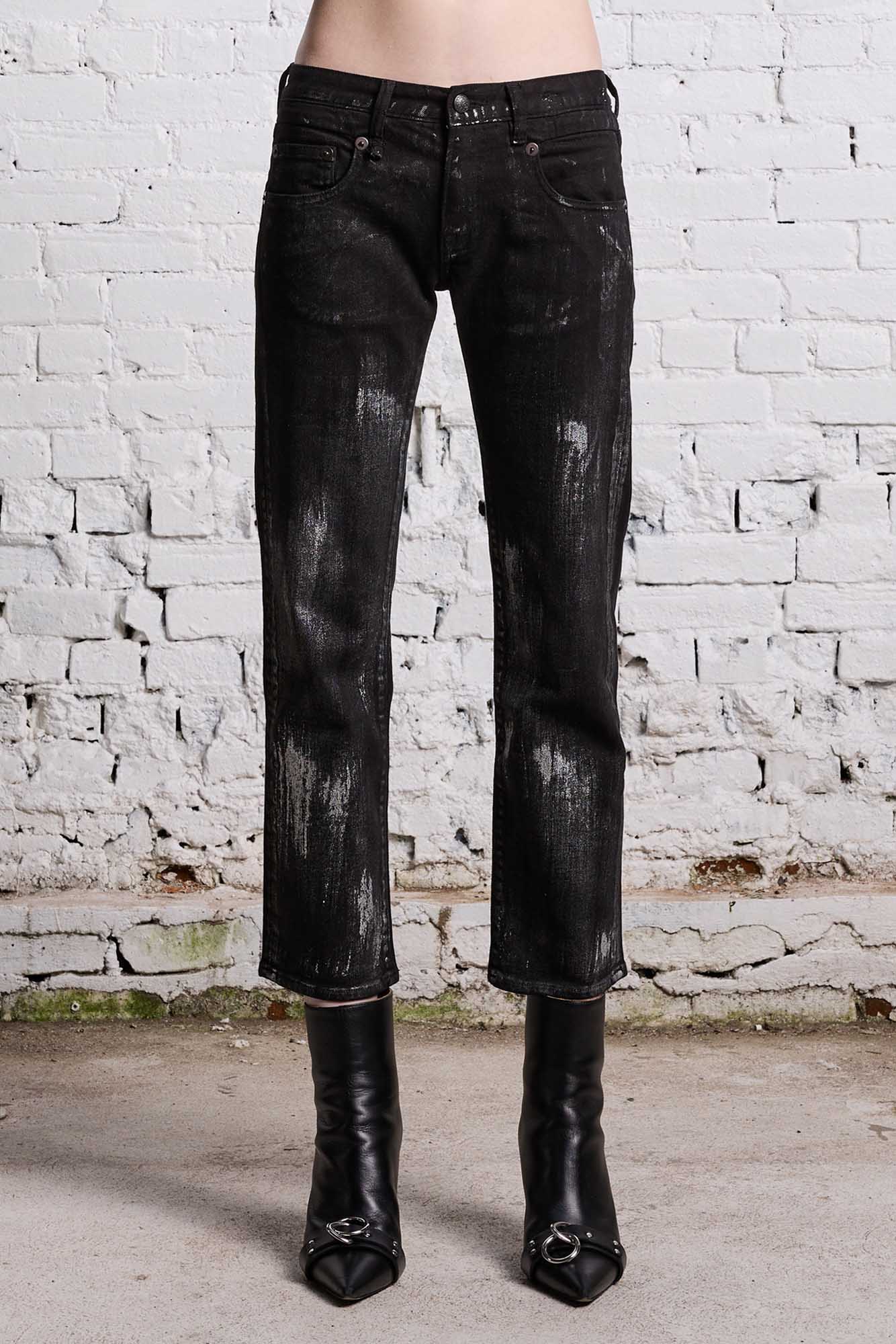 BOY STRAIGHT - SILVERED BLACK STRECH