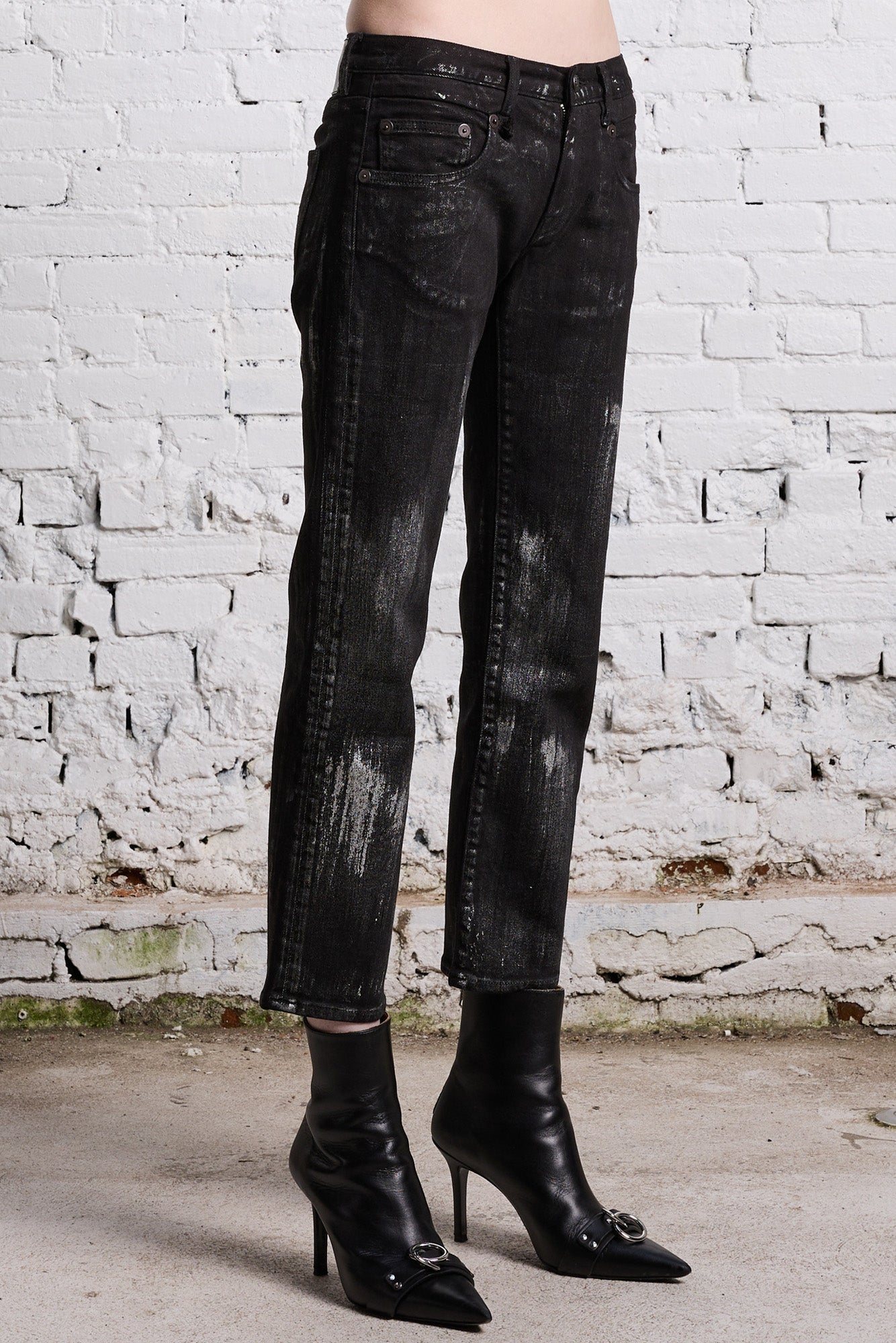 BOY STRAIGHT - SILVERED BLACK STRECH