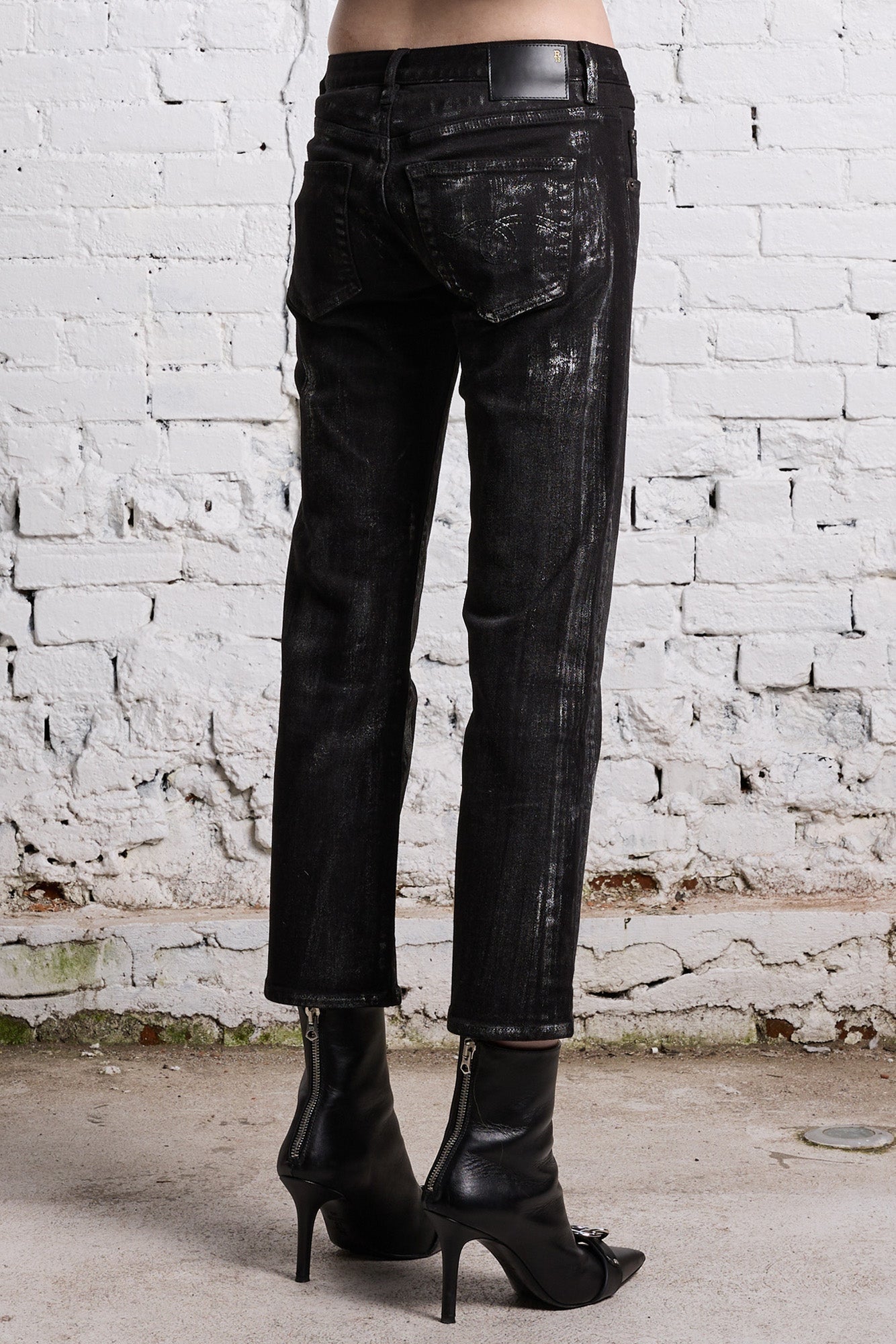 BOY STRAIGHT - SILVERED BLACK STRECH