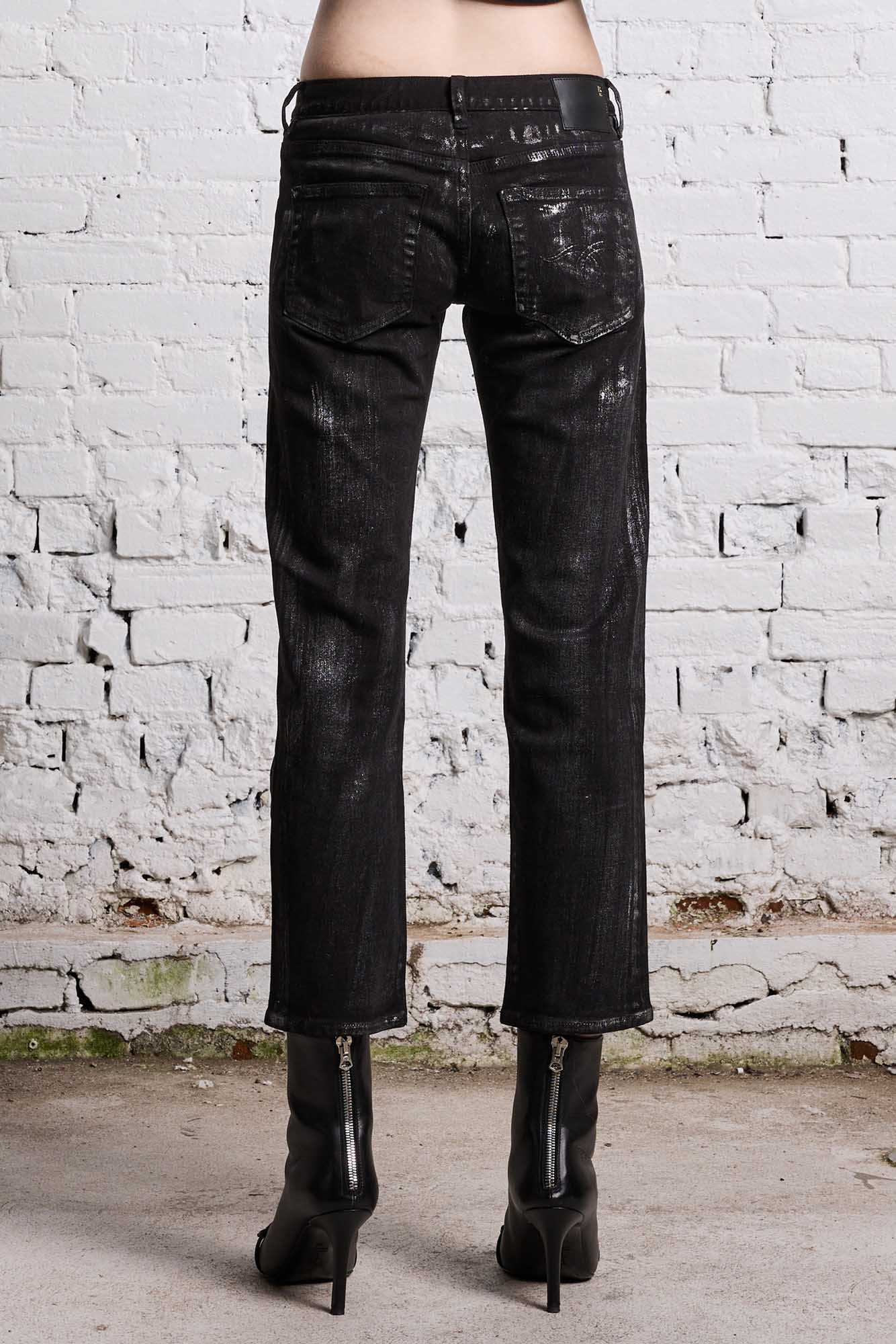 BOY STRAIGHT - SILVERED BLACK STRECH