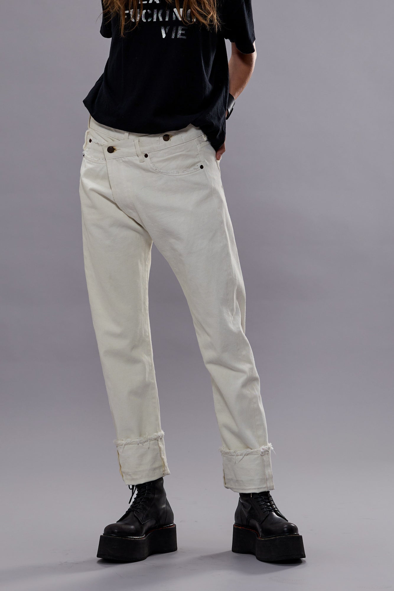 CUFFED CROSSOVER JEAN - BENNETT WHITE SELVEDGE