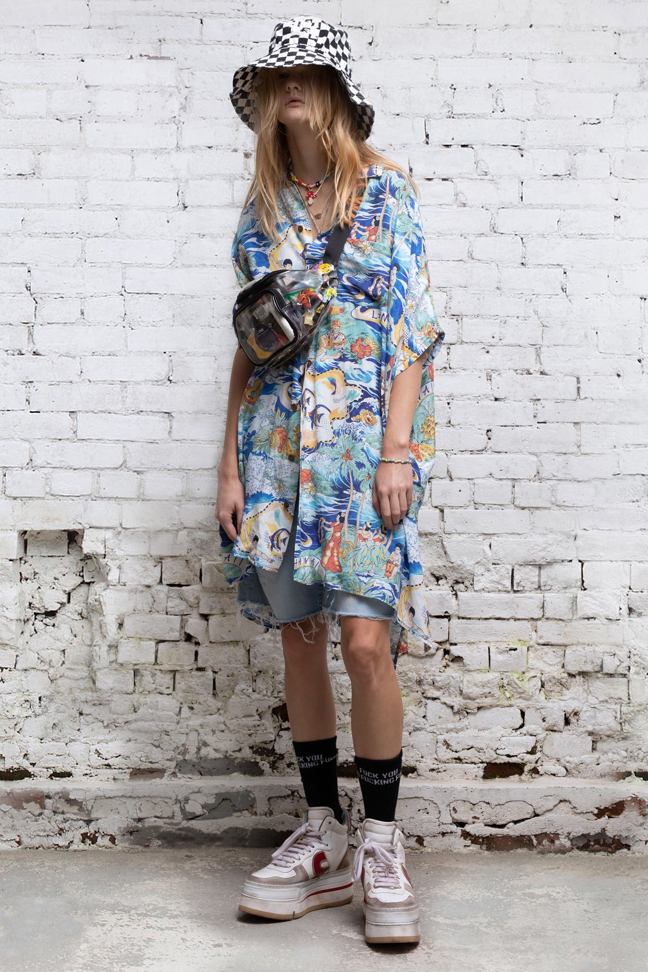 OVERSIZED BOXY HAWAIIAN DRESS - HAWAIIAN PRINT