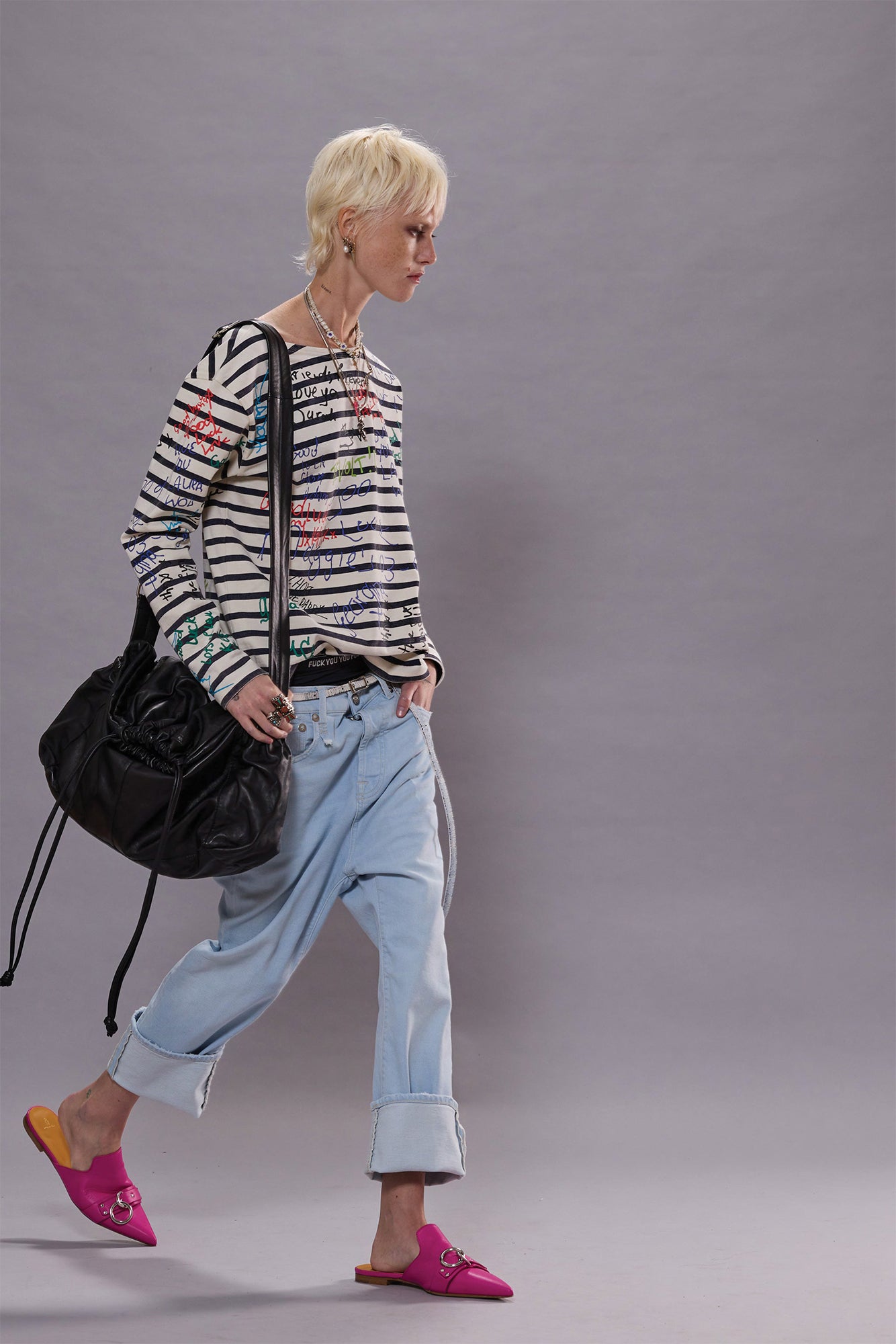 END OF THE YEAR LONG SLEEVE TEE - VANDALIZED NAVY STRIPE