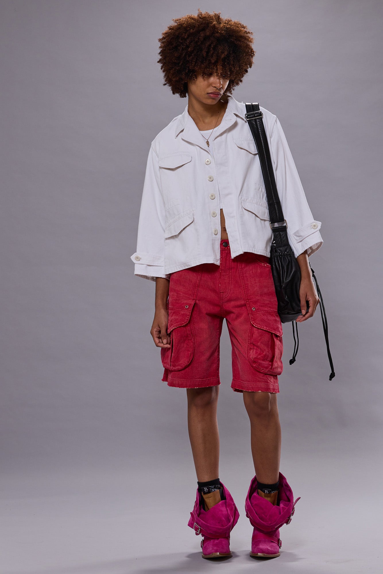 BOXY ARMY JACKET - WHITE