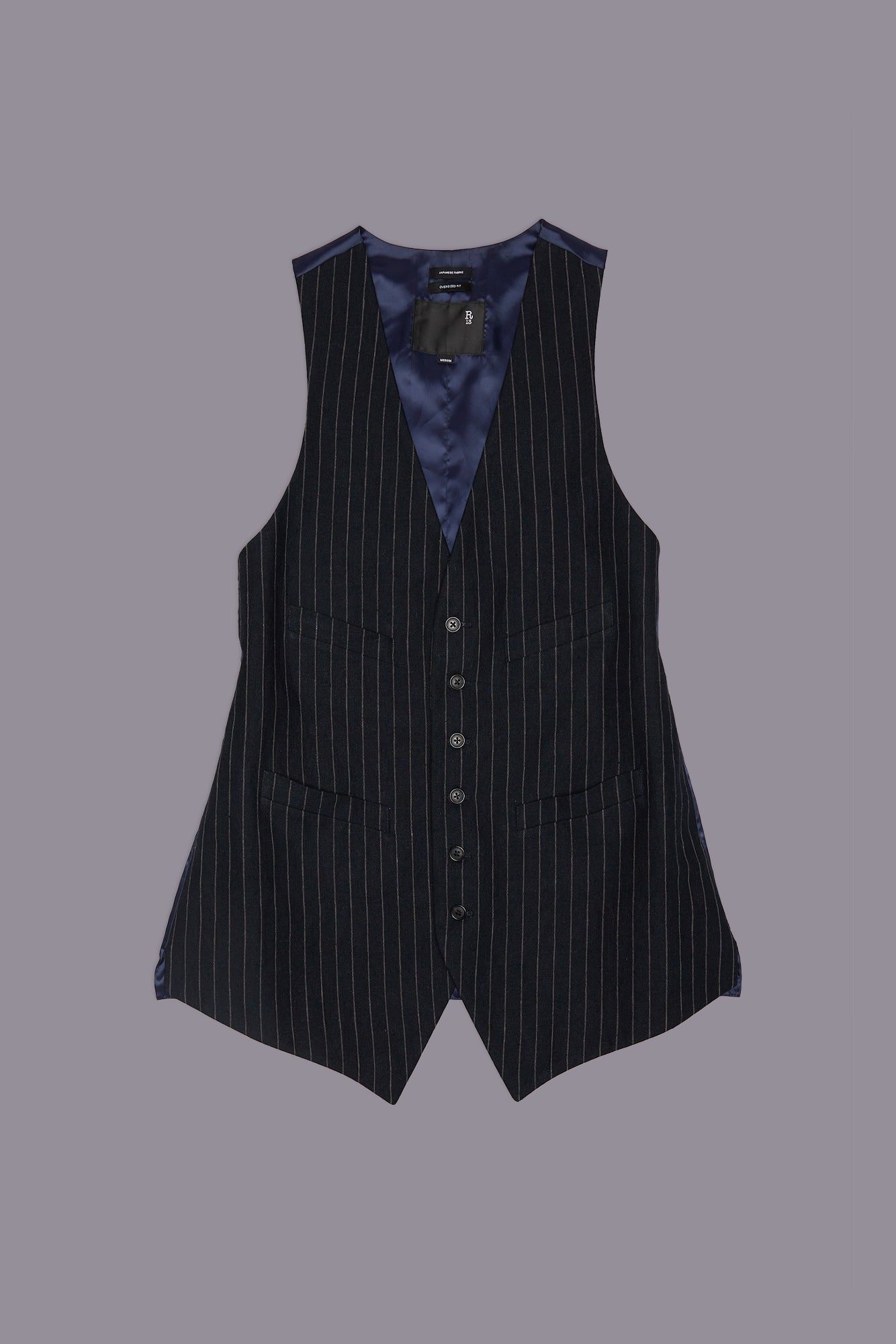 ELONGATED VEST - DARK NAVY STRIPE