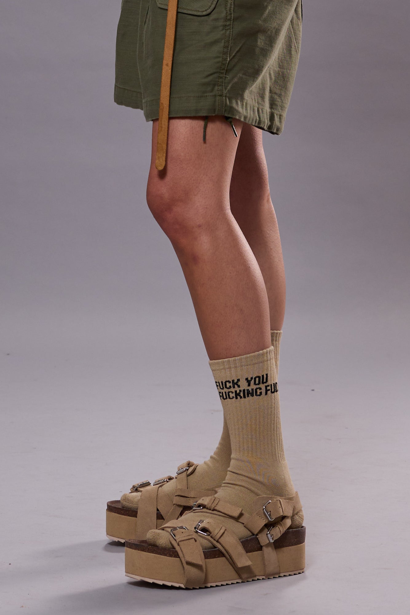 PLATFORM SANDAL - KHAKI