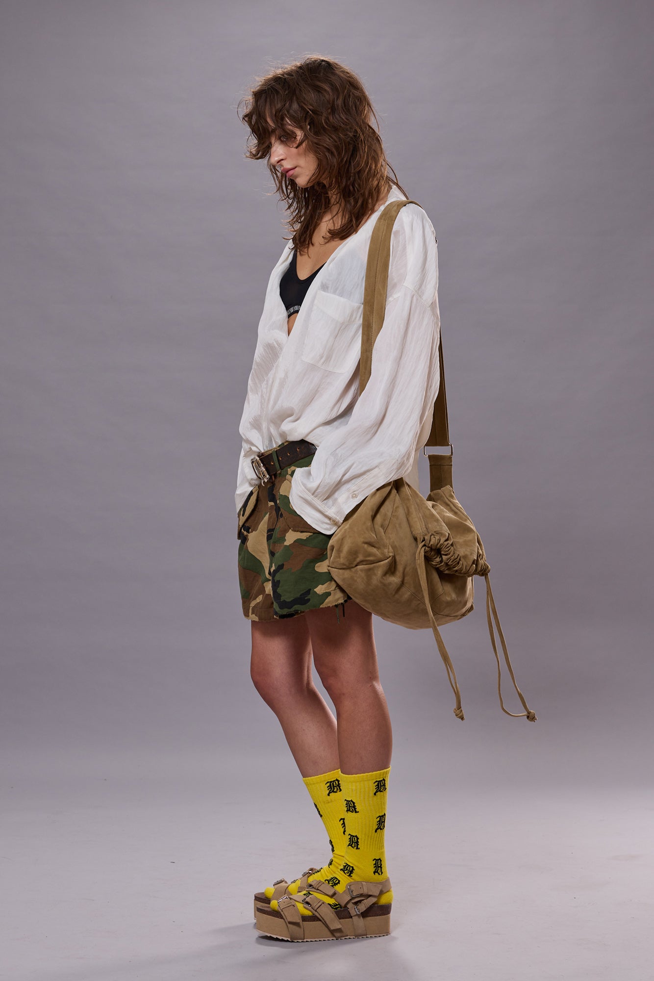 TWISTED NECK SHIRT - WHITE