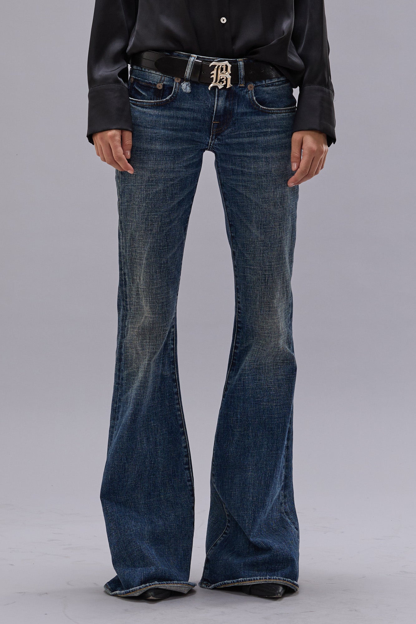 OVERFLOW BOY FLARE - MIRE BLUE STRETCH