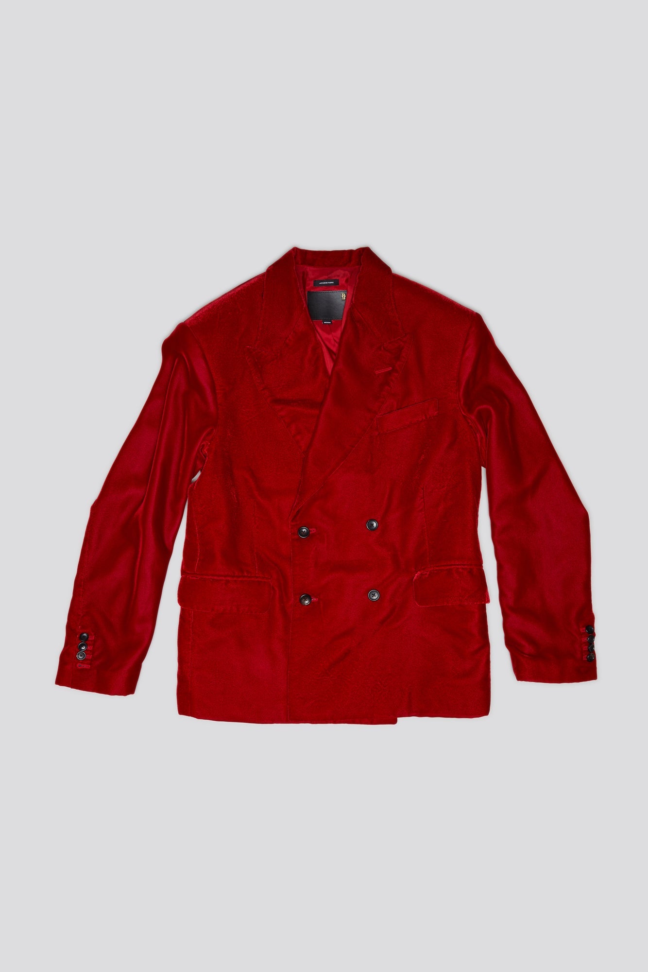 OVERSIZED RAGGED BLAZER - RED VELVET