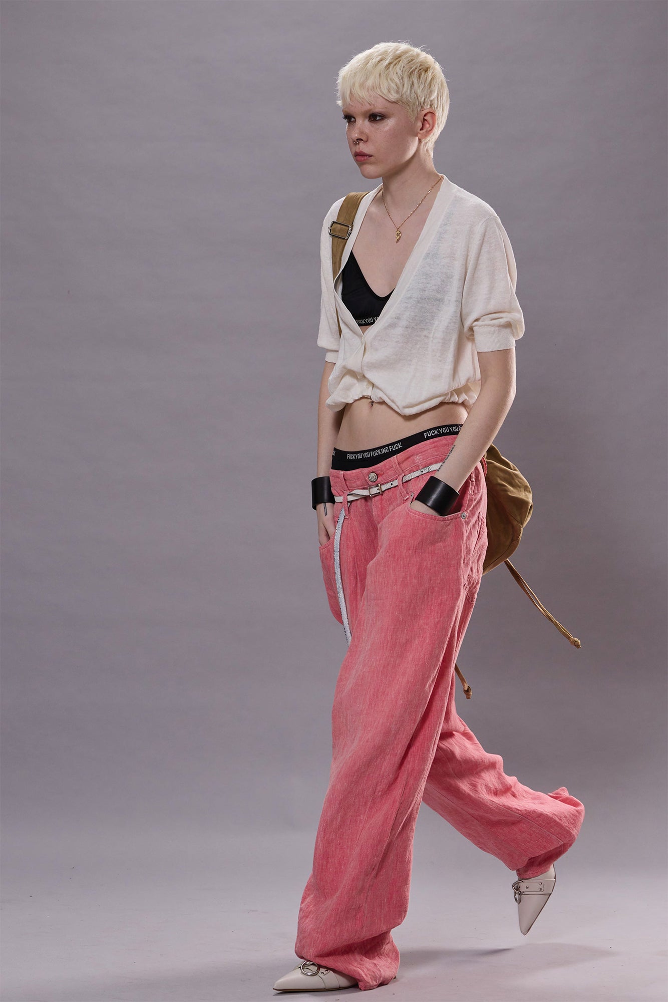 DOUBLE LOOP VENTI JEAN - CORAL LINEN CHAMBRAY