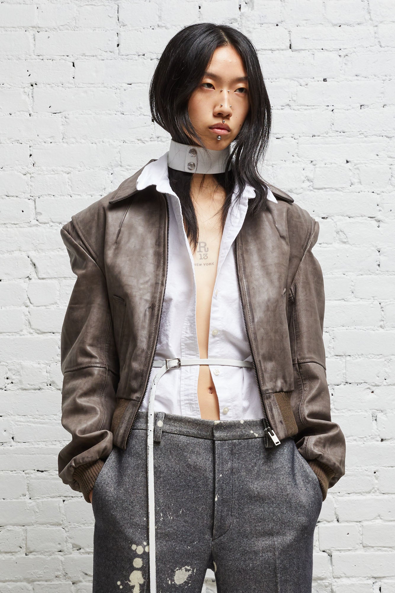 AMERICANA ZIP JACKET - DISTRESSED GREY
