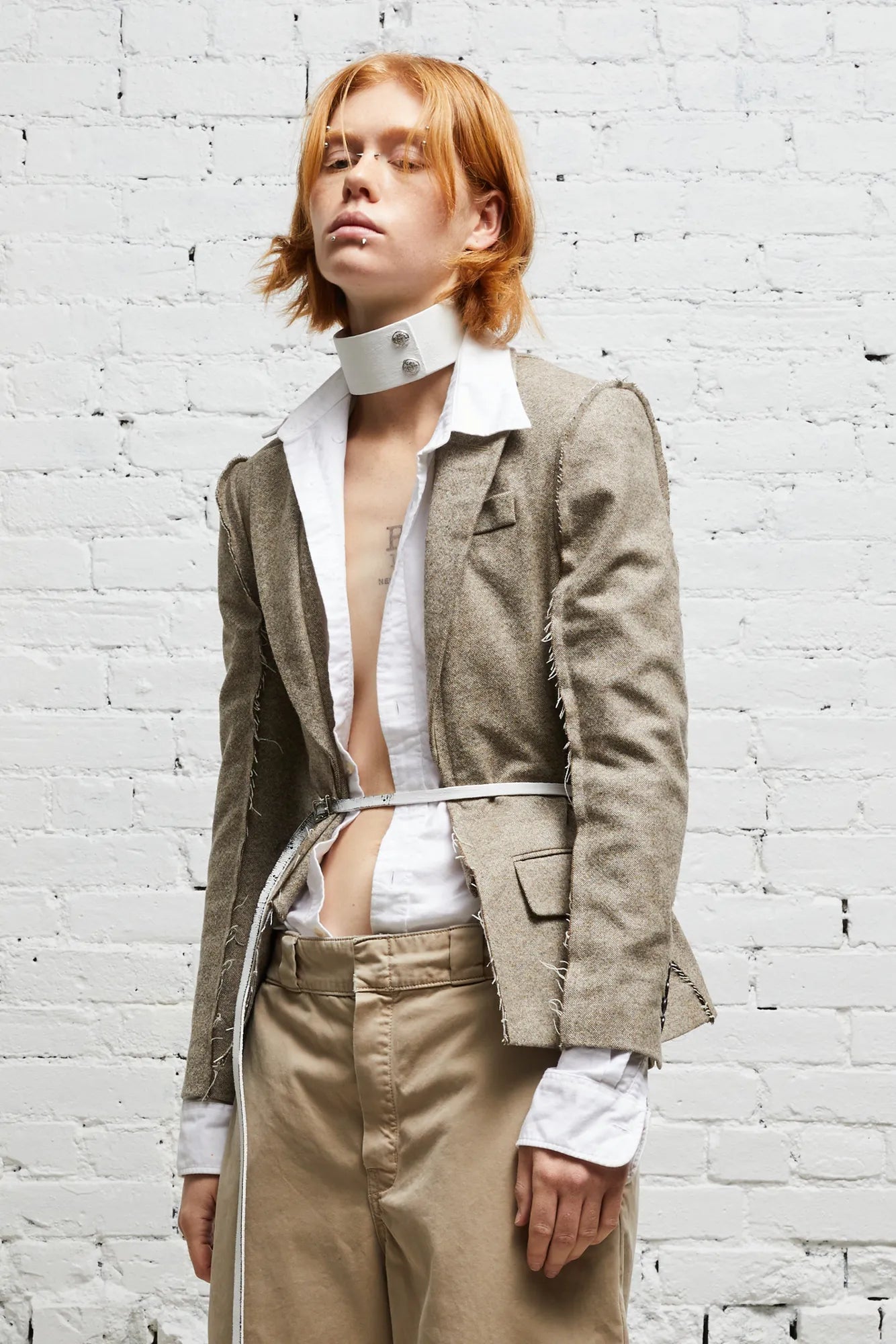 FLAT SLEEVE BLAZER - OATMEAL