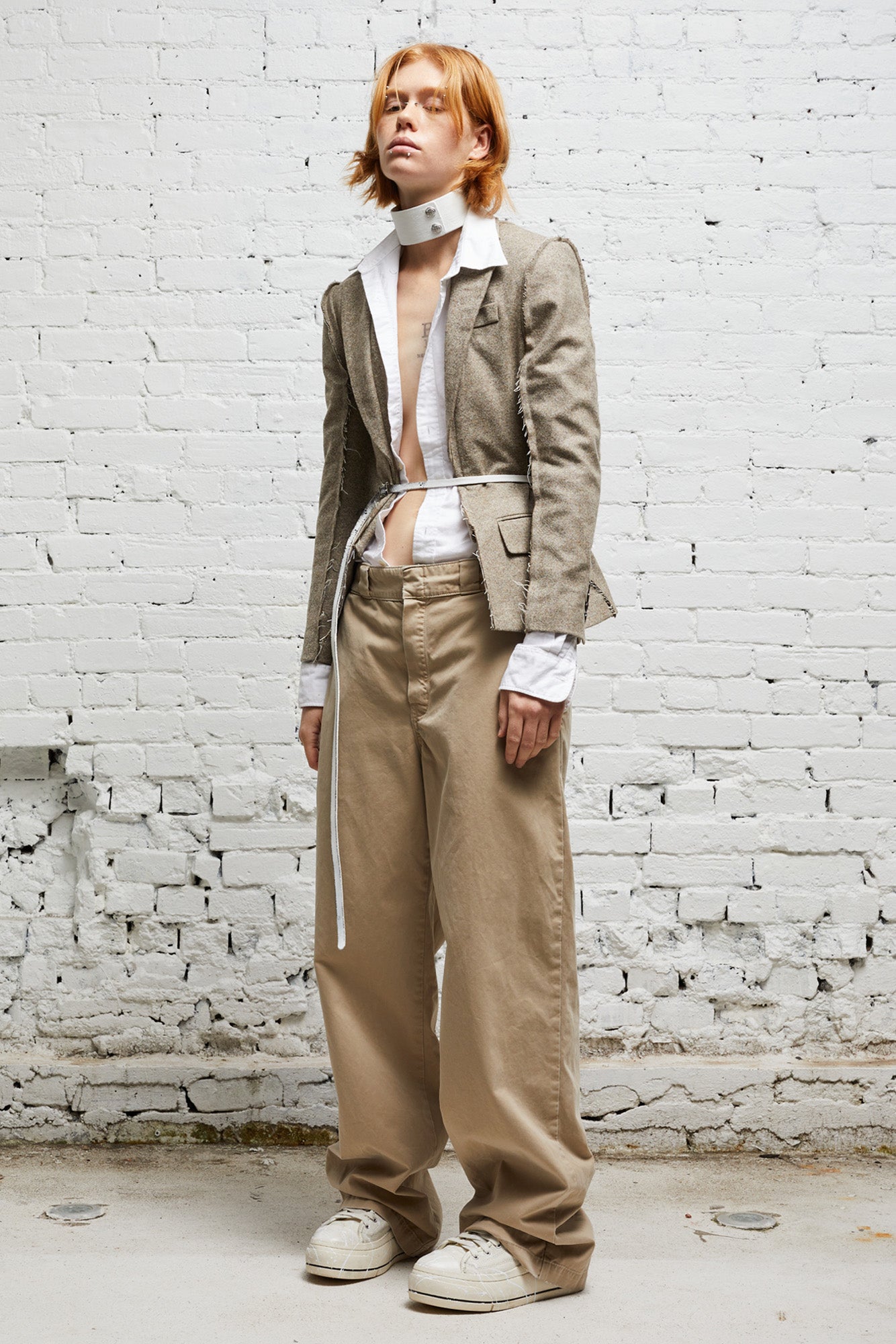 FLAT SLEEVE BLAZER - OATMEAL