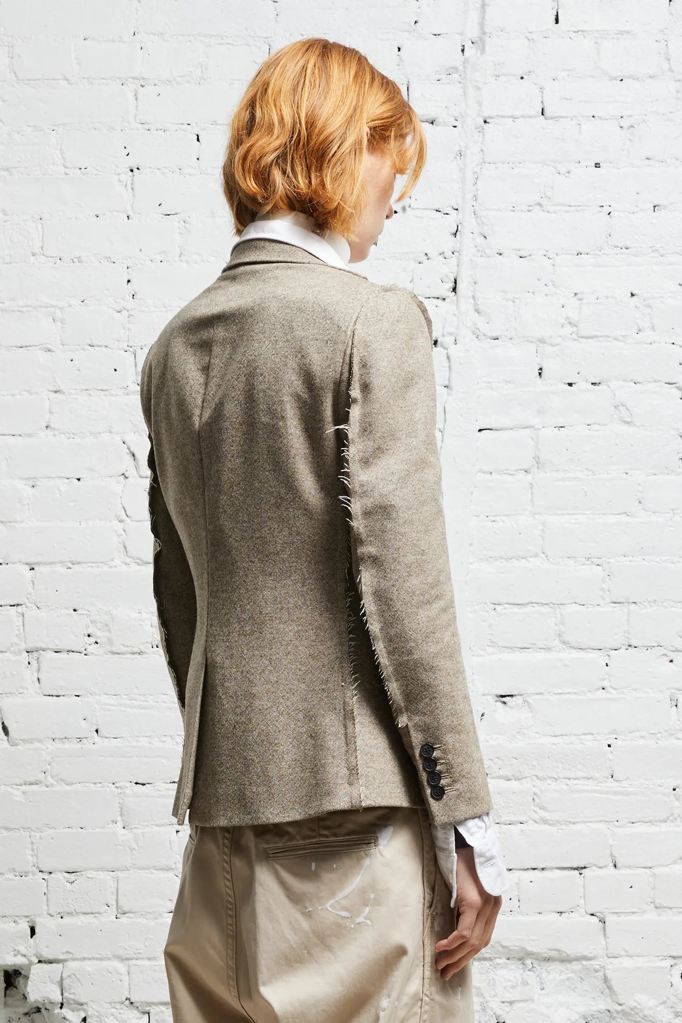 FLAT SLEEVE BLAZER - OATMEAL
