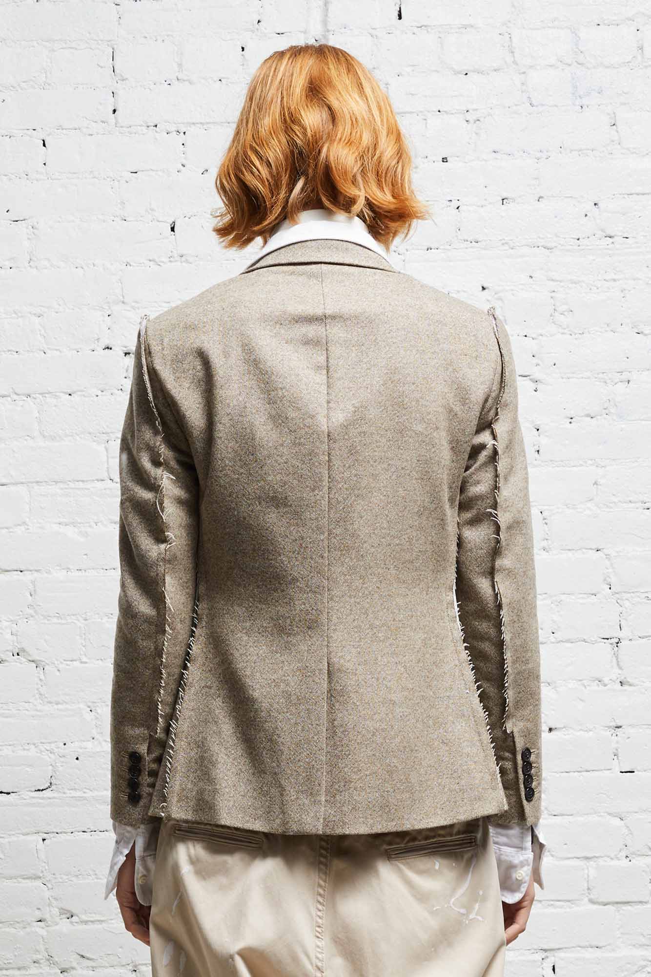 FLAT SLEEVE BLAZER - OATMEAL