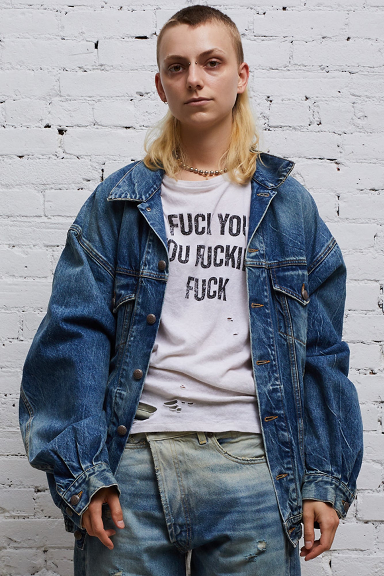 CINCHED WAIST DENIM TRUCKER - KELLY