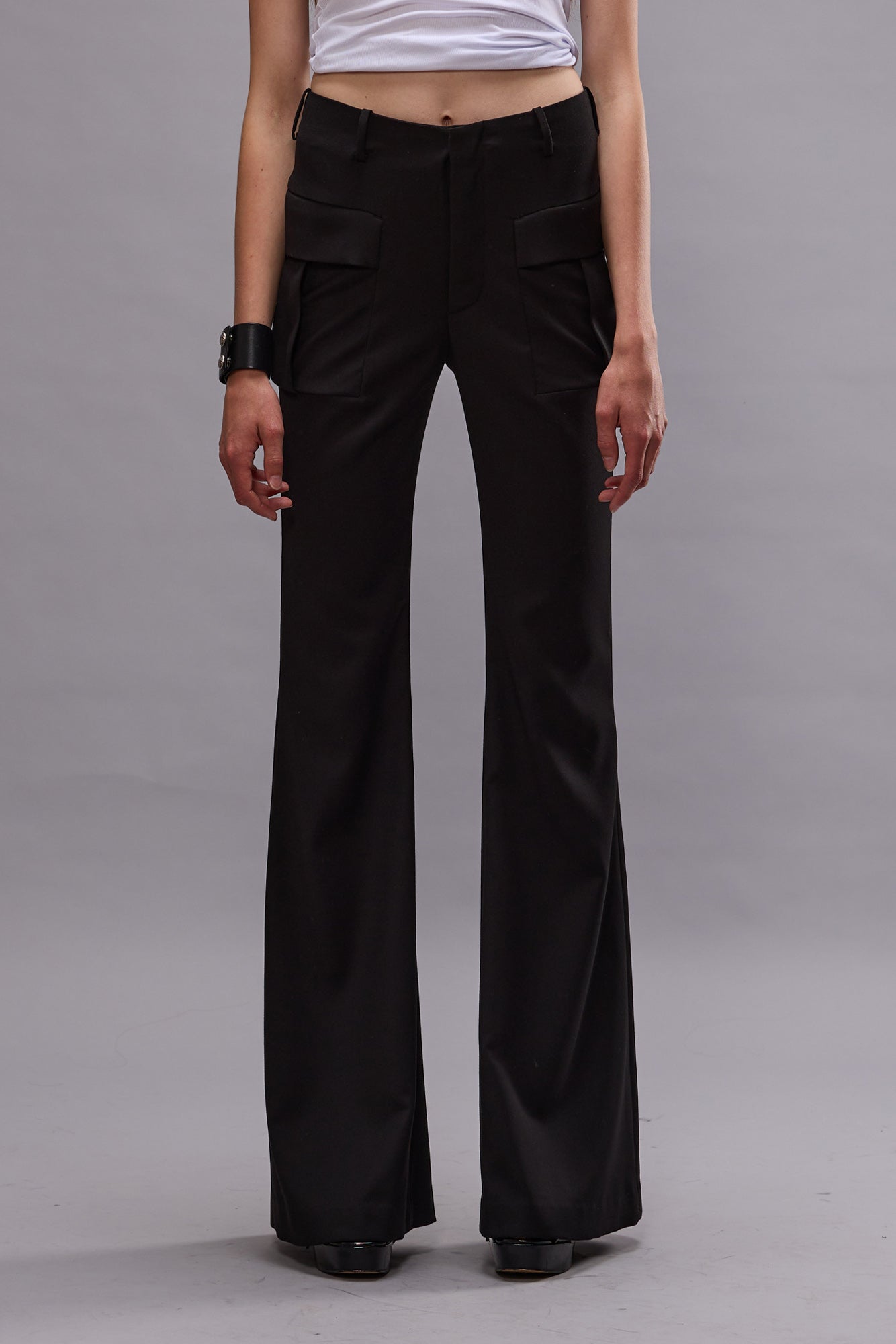 FLARE LEG TROUSER - BLACK