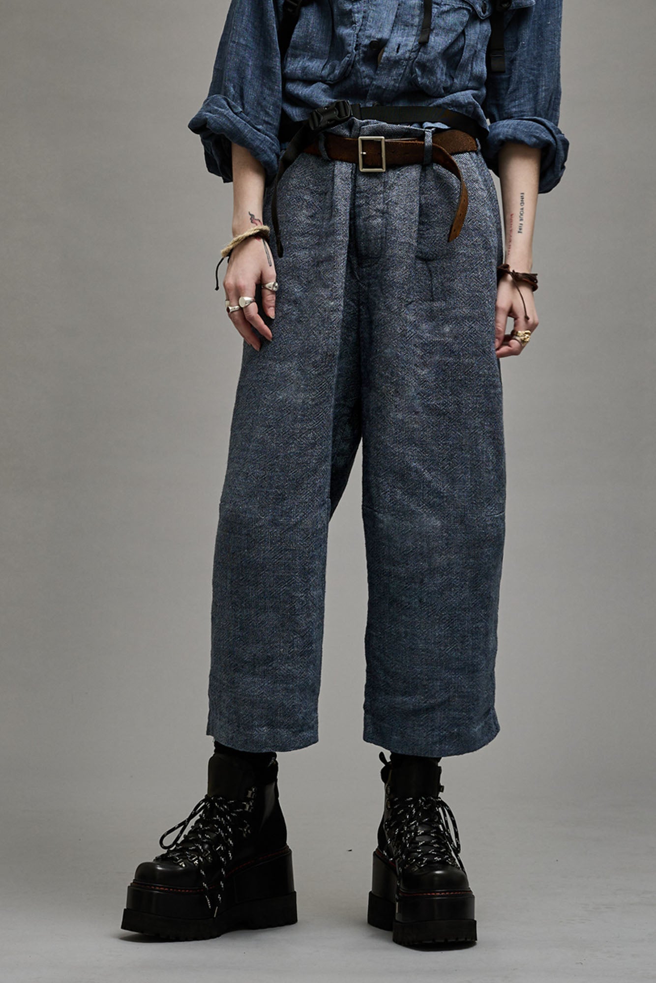 ARTICULATED KNEE TROUSER - LIGHT INDIGO