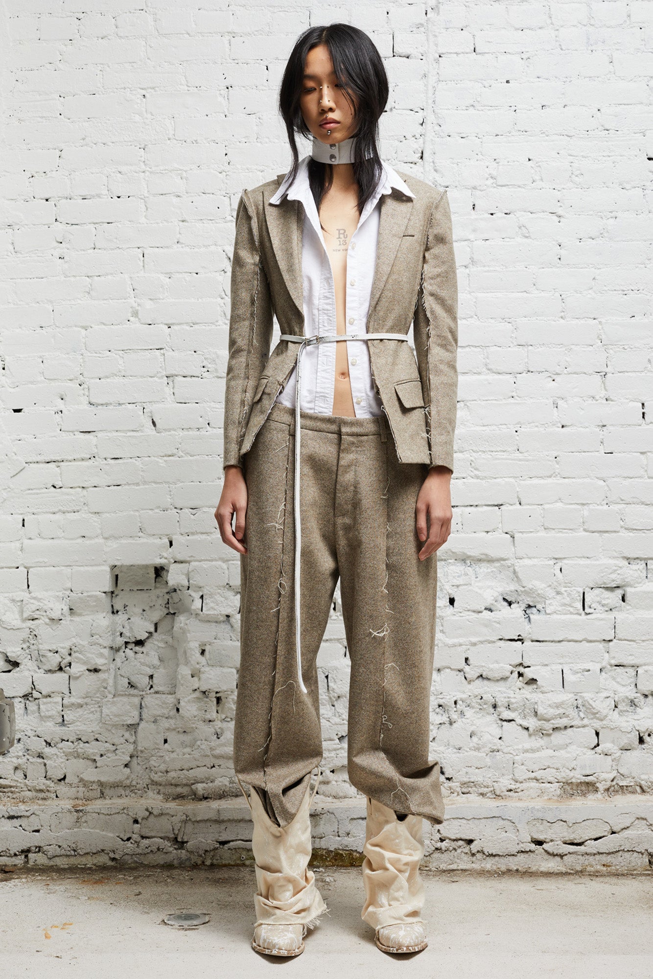 INVERTED TROUSER - OATMEAL