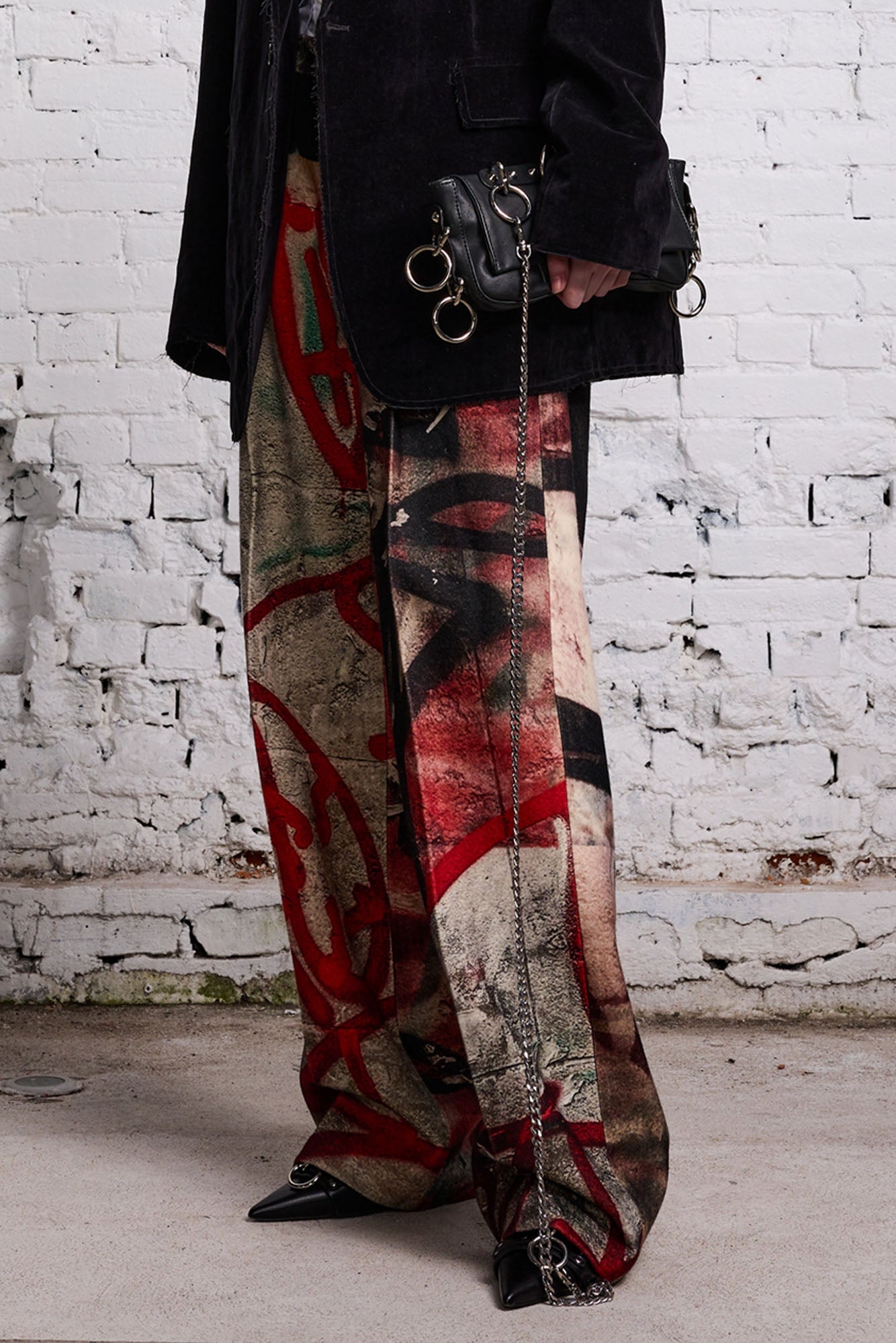 DAMON WOOL TROUSER - GRUNGE MURAL