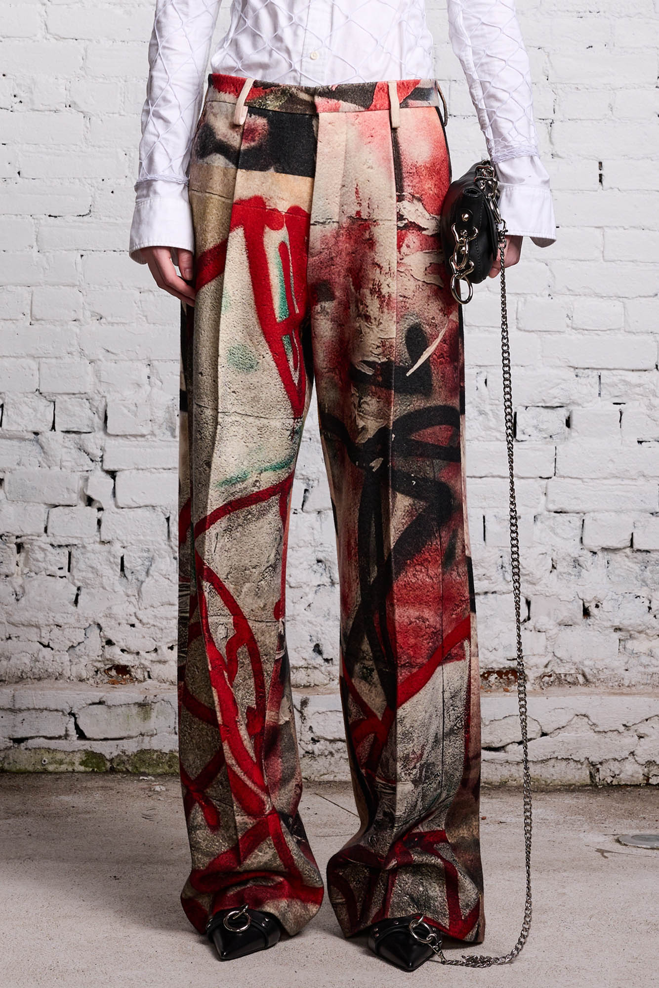 DAMON WOOL TROUSER - GRUNGE MURAL