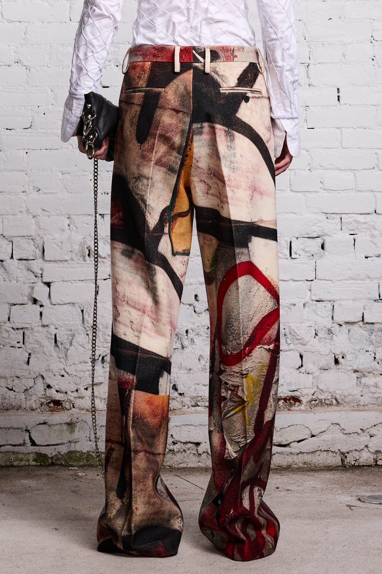 DAMON WOOL TROUSER - GRUNGE MURAL