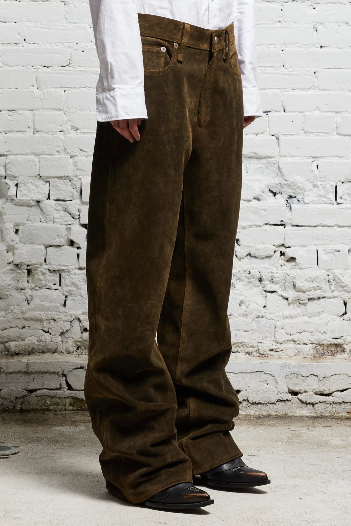 D'ARCY LOOSE LEATHER PANT - BROWN