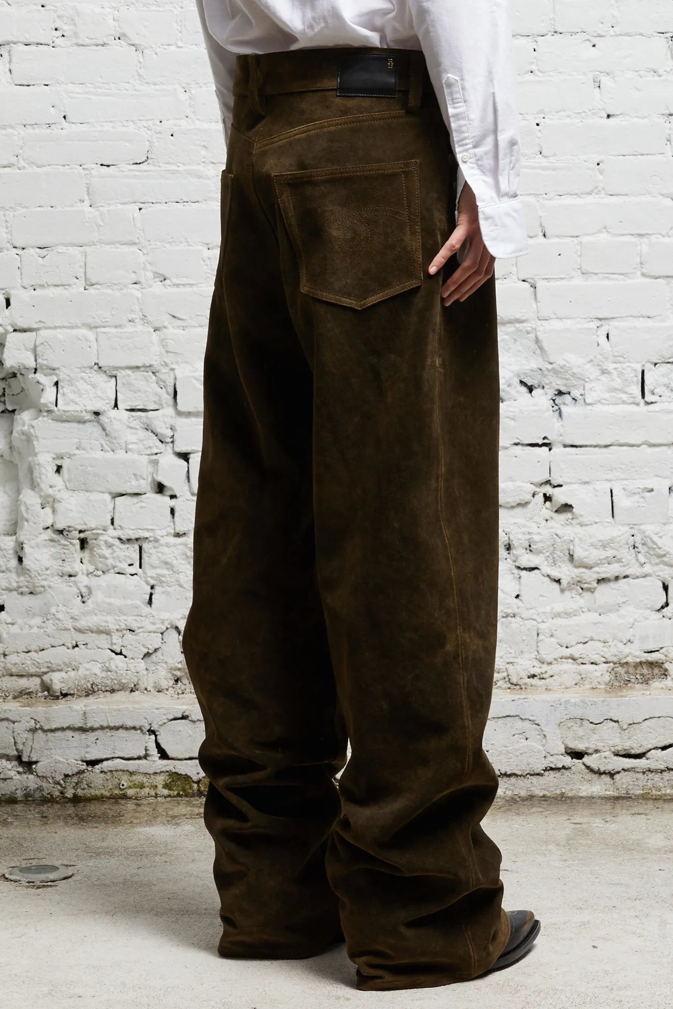 D'ARCY LOOSE LEATHER PANT - BROWN