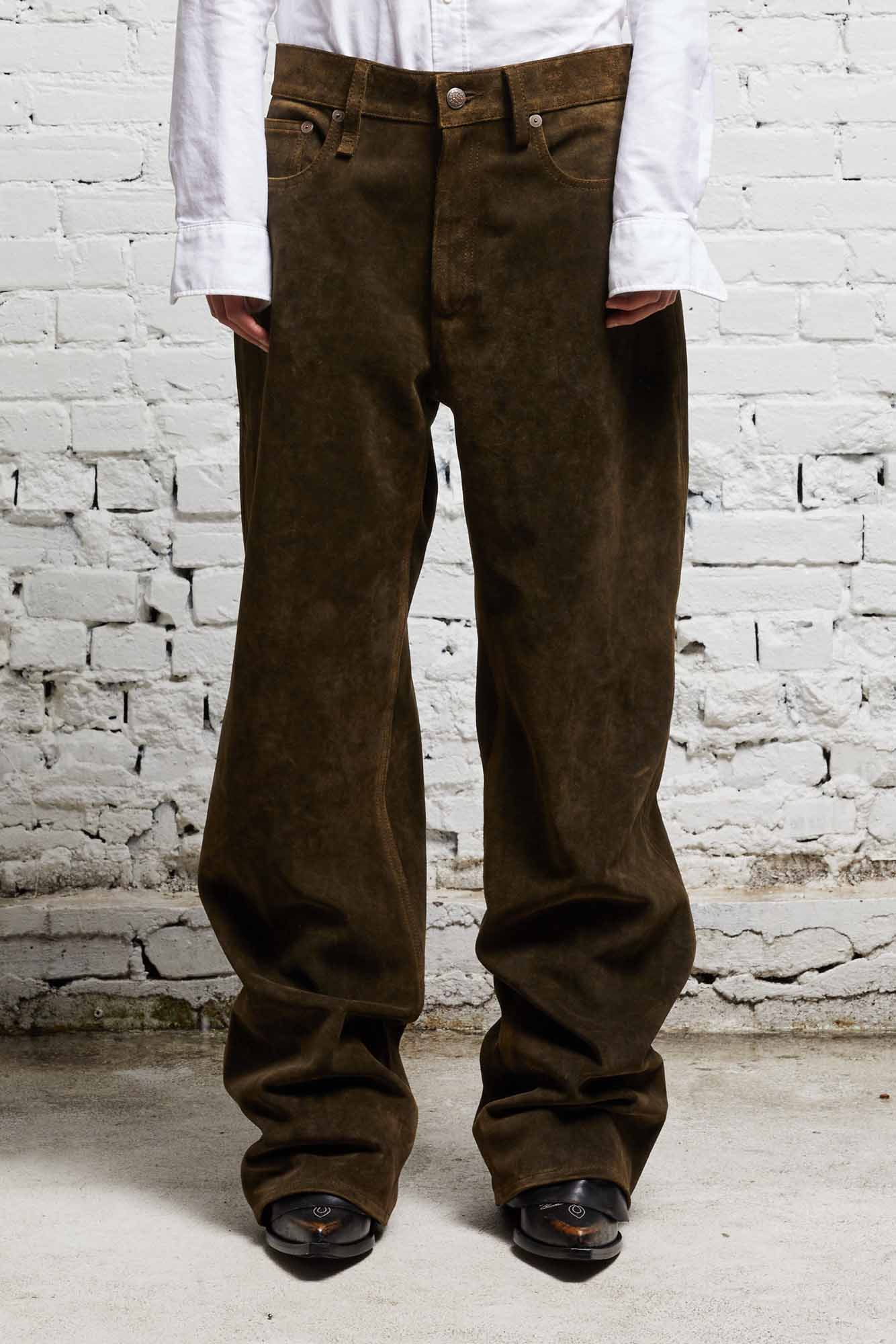 D'ARCY LOOSE LEATHER PANT - BROWN
