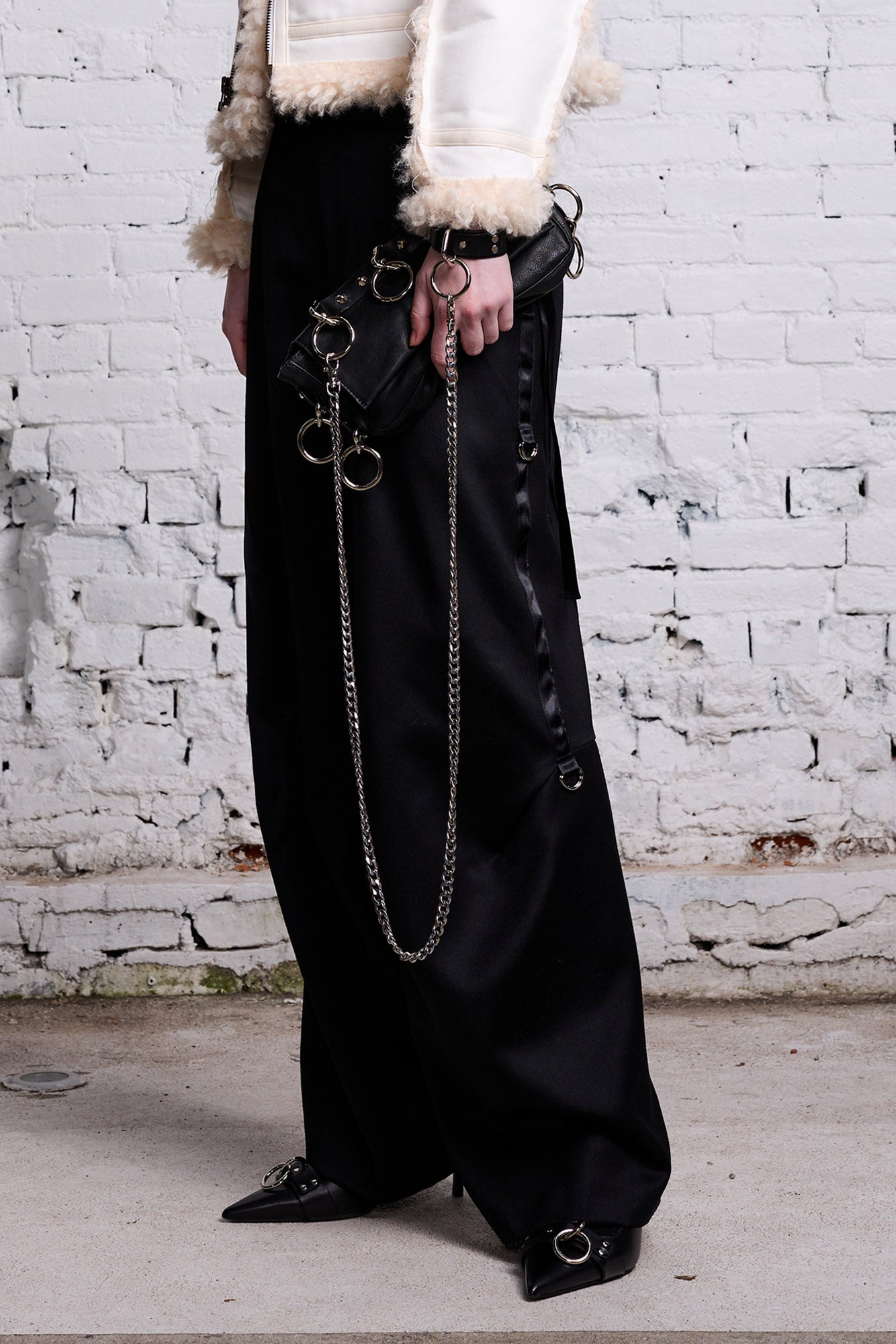 ARTICULATED TUXEDO TROUSER - BLACK