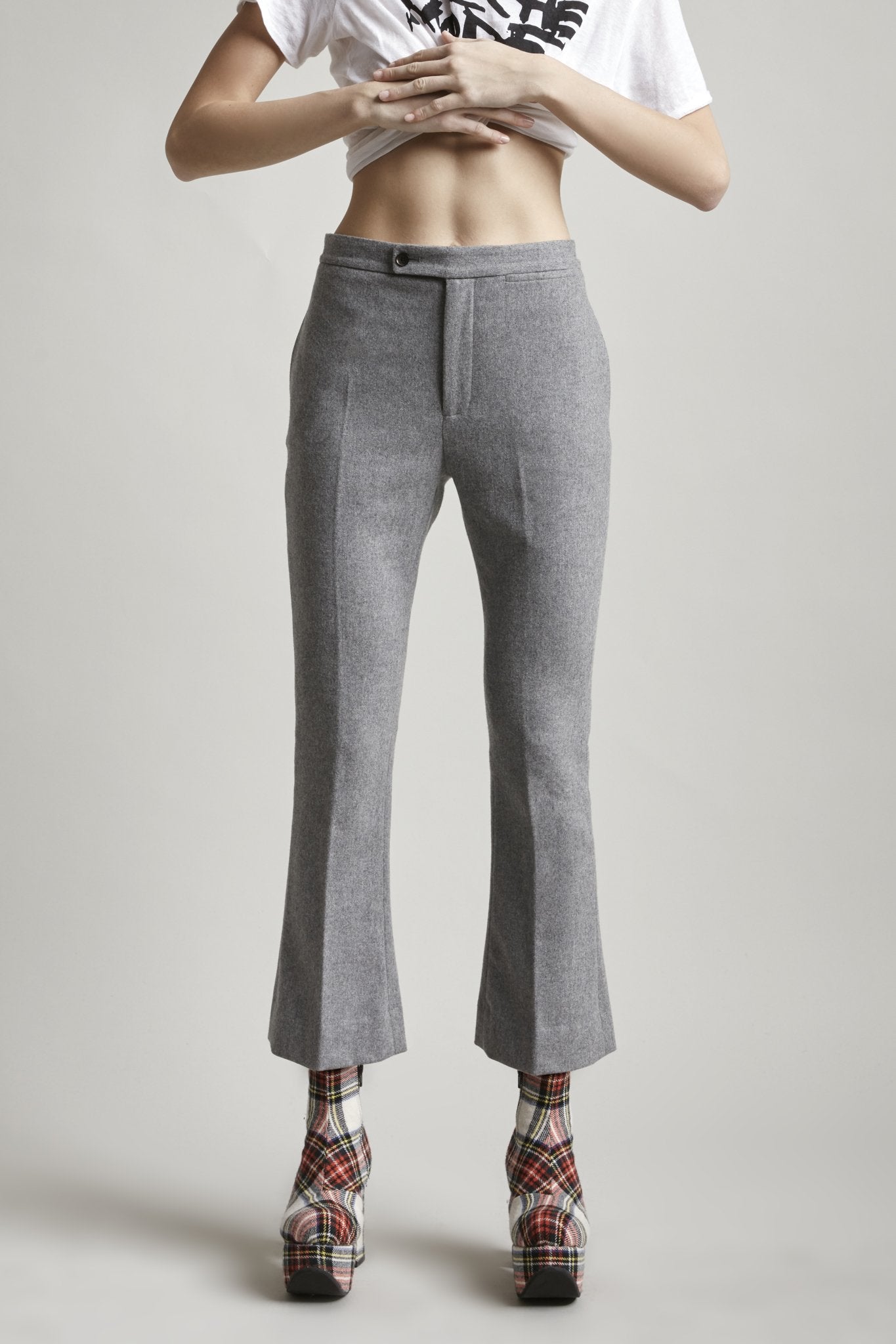 SKINNY KICK FLARE - LIGHT GREY