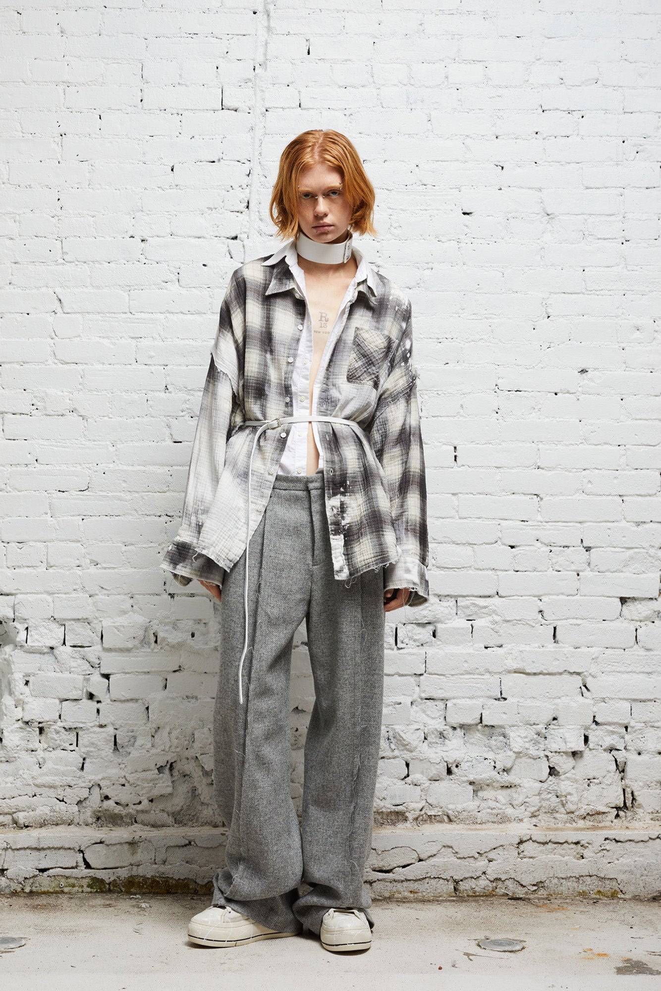 EXPOSED SEAM TROUSER - LIGHT HEATHER GREY