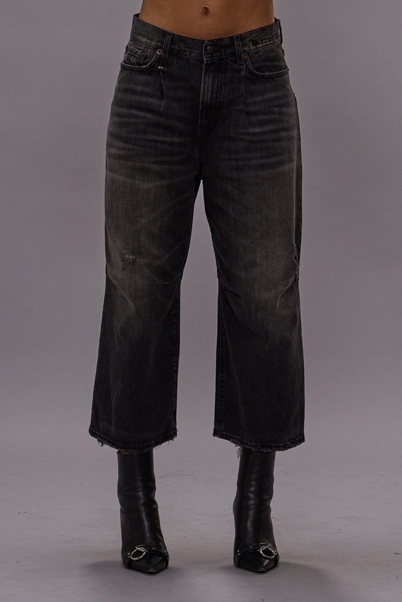 CROP WIDE LEG JEAN - WILSON BLACK