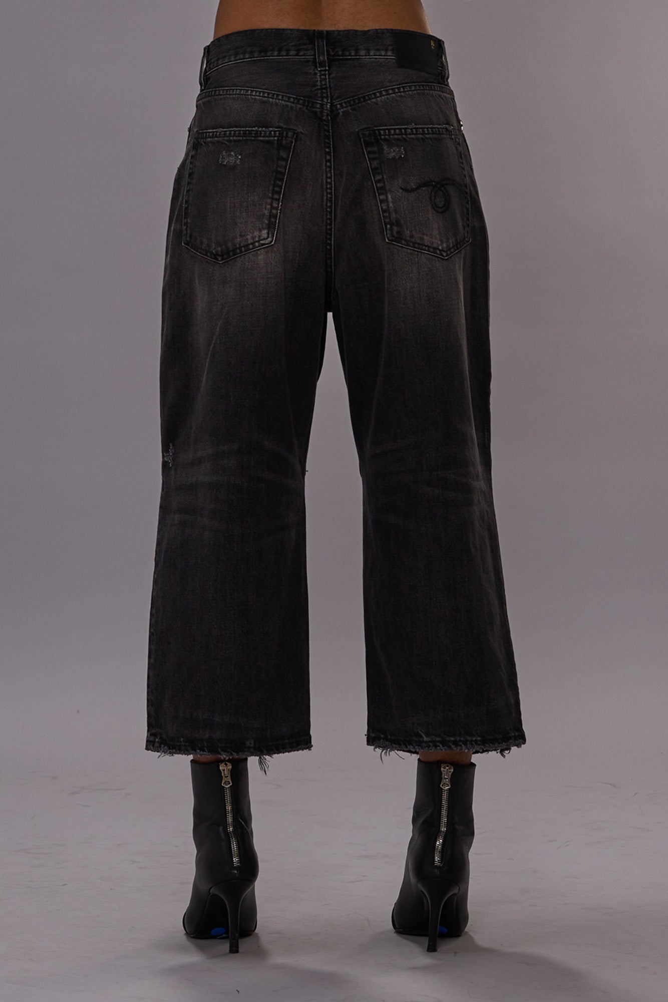 CROP WIDE LEG JEAN - WILSON BLACK