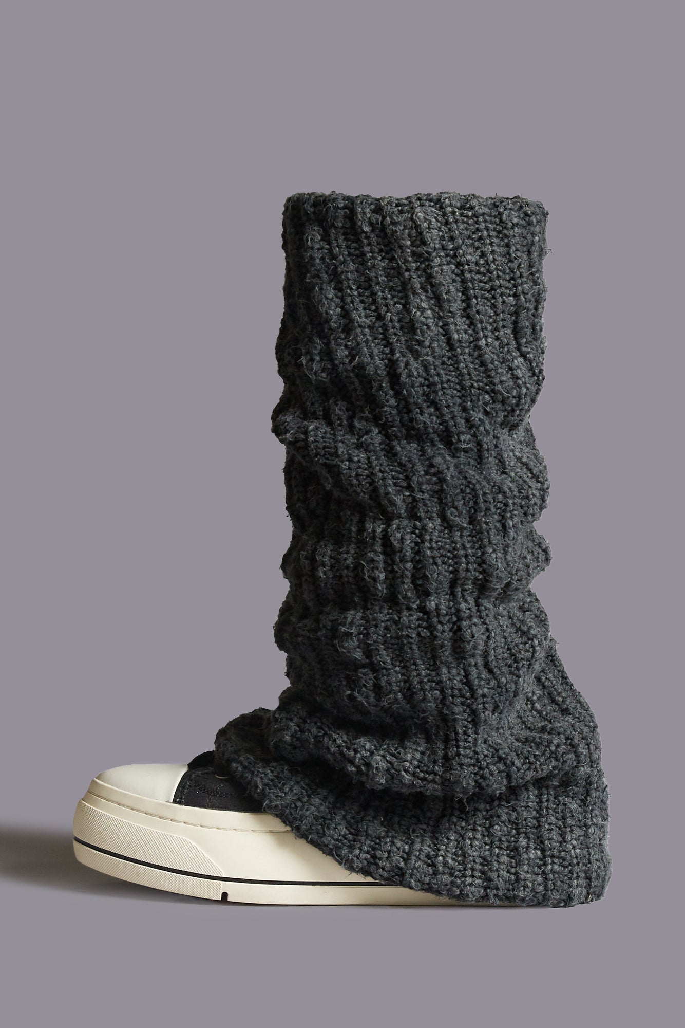 KURT HIGH TOP SNEAKER WITH WARMER - WASHED BLACK HALF CARDIGAN