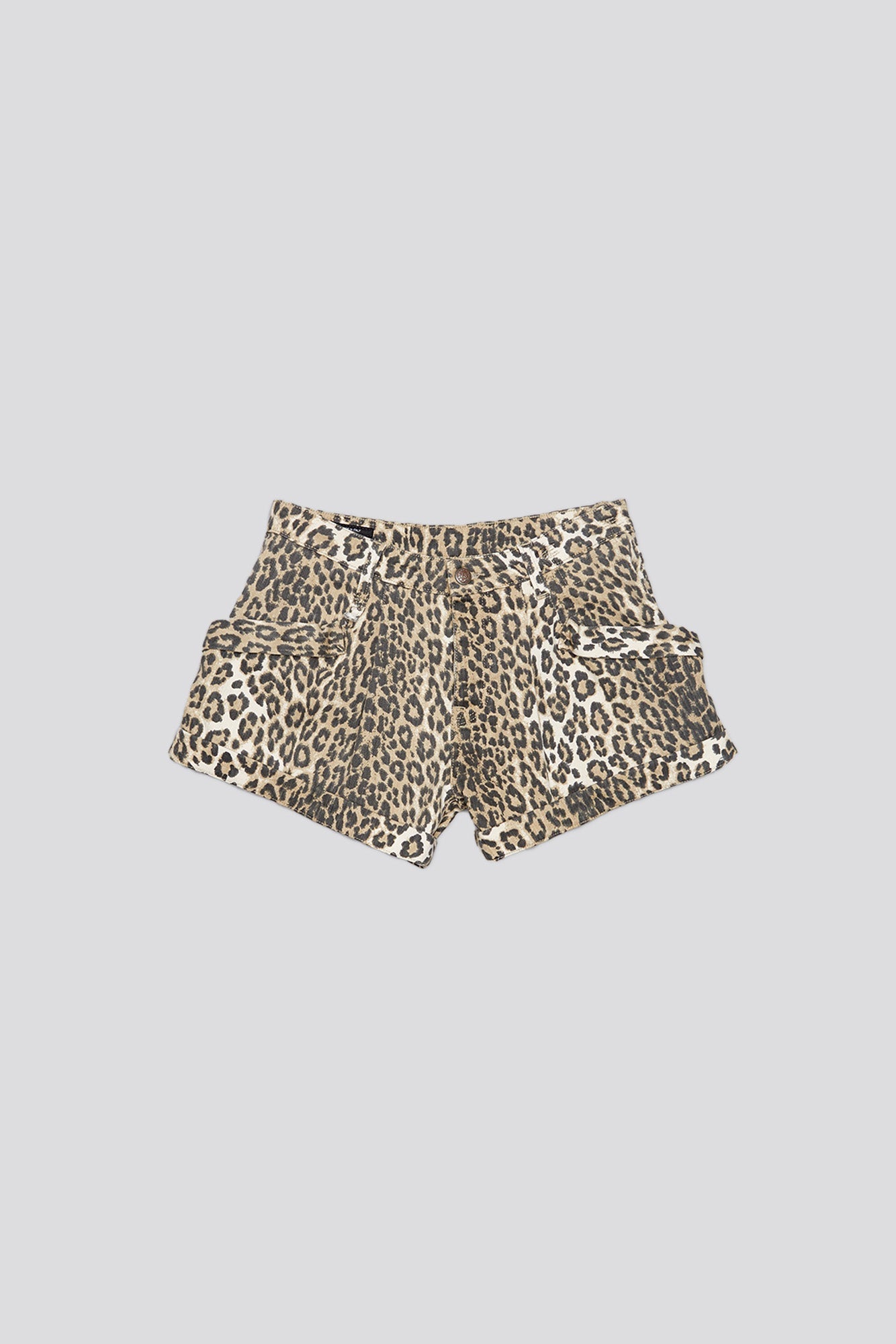 POUCH POCKET SHORTS - ECRU LEOPARD