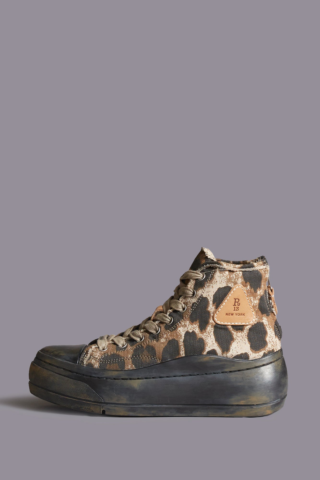 KURT HIGH TOP SNEAKER - BROWN LEOPARD