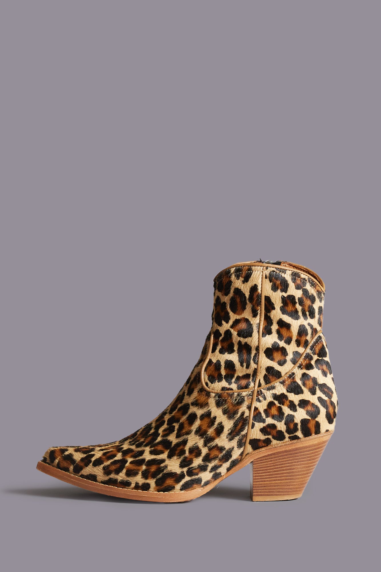 SKINNY ANKLE COWBOY BOOT - LEOPARD