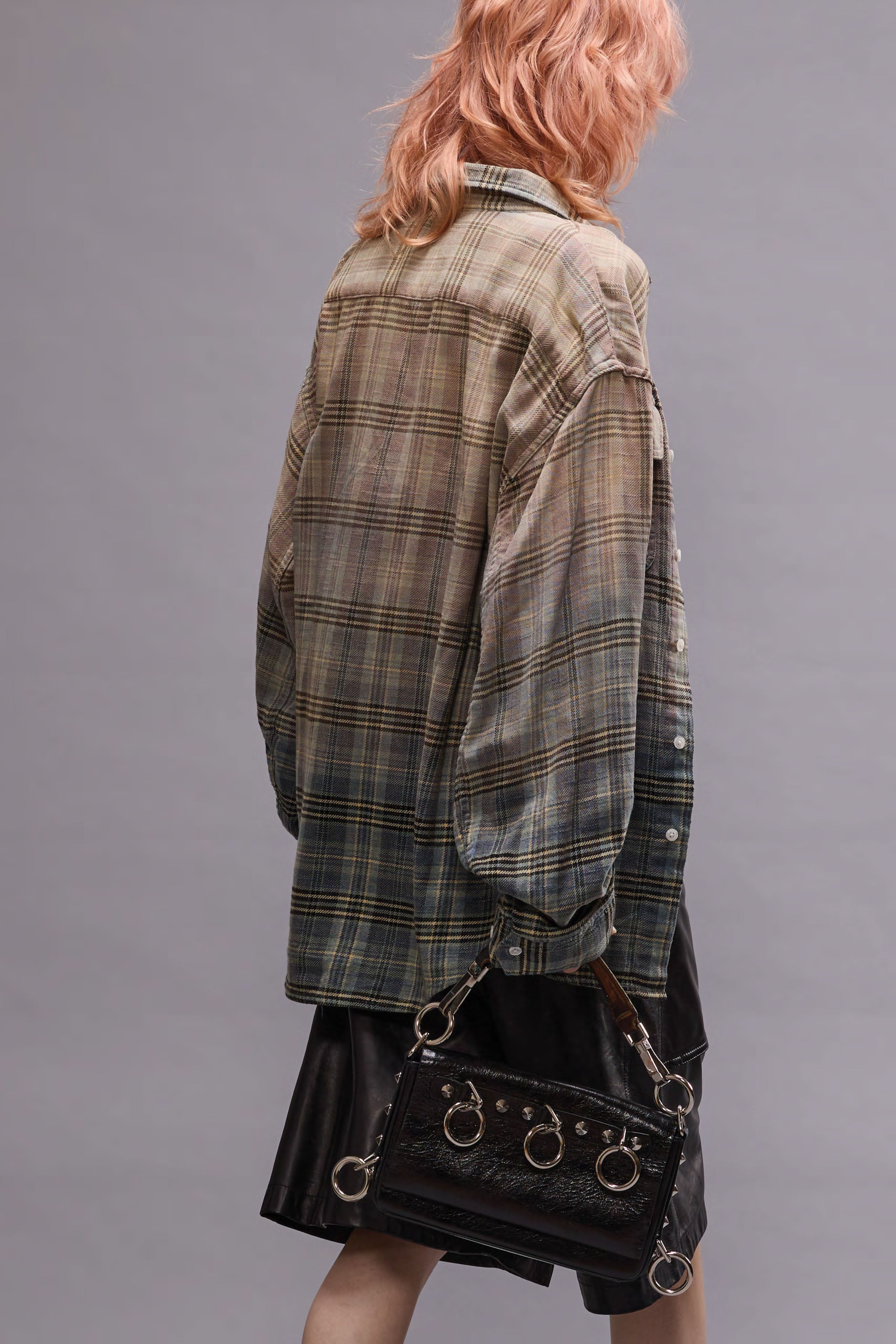 RELAXED WORKSHIRT - GRADIENT BLEACHED BLUE PLAID