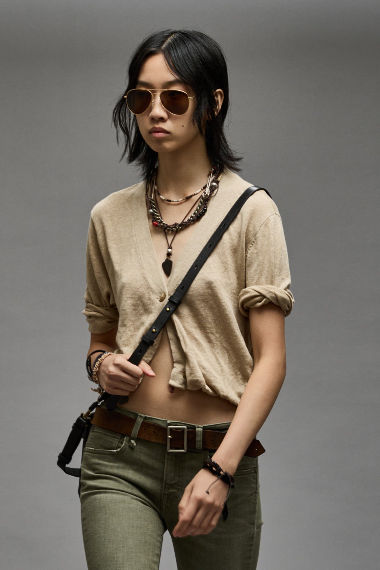 BALLOON CARDIGAN - KHAKI
