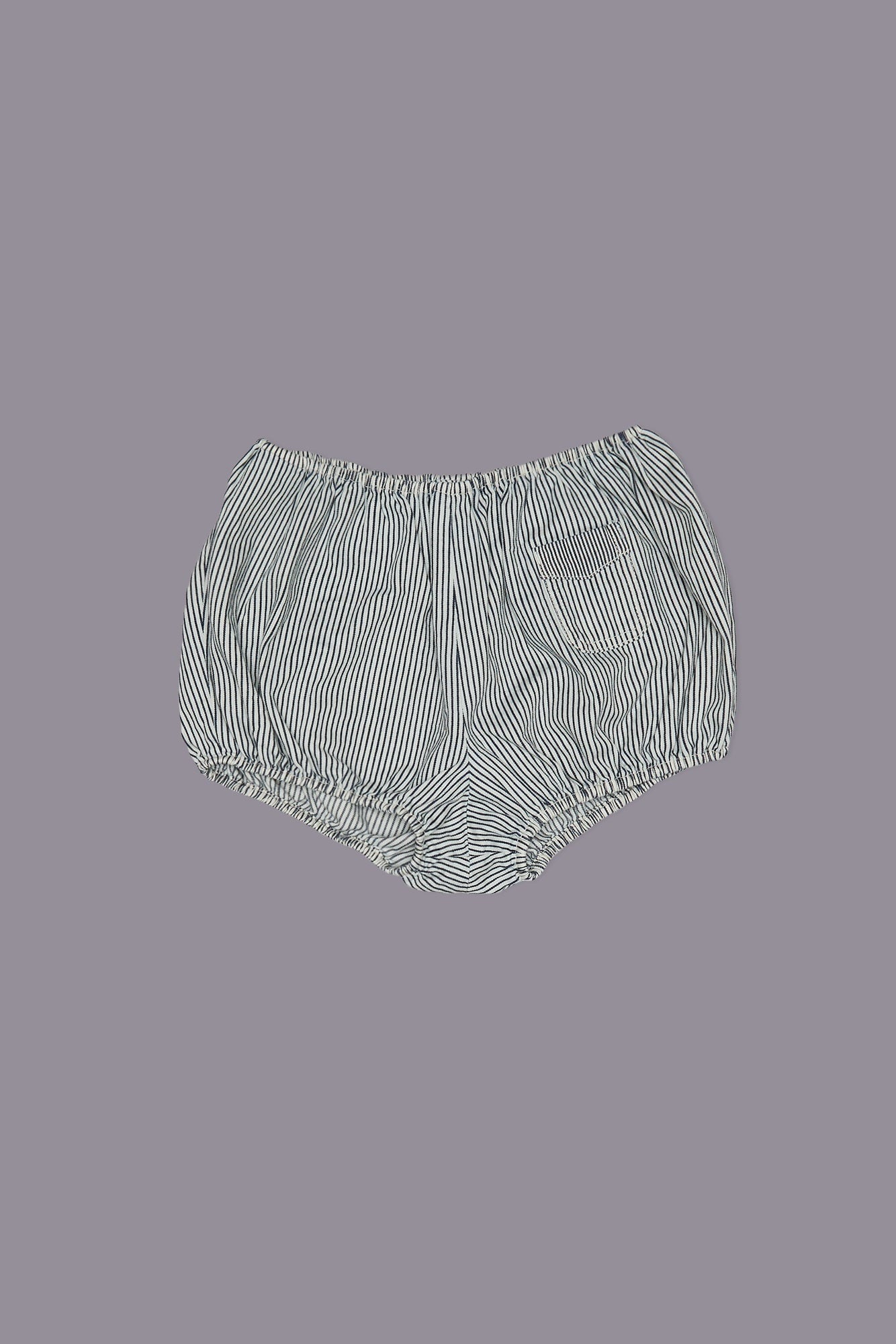 RELAXED BLOOMER SHORT - ECRU RAILROAD STRIPE