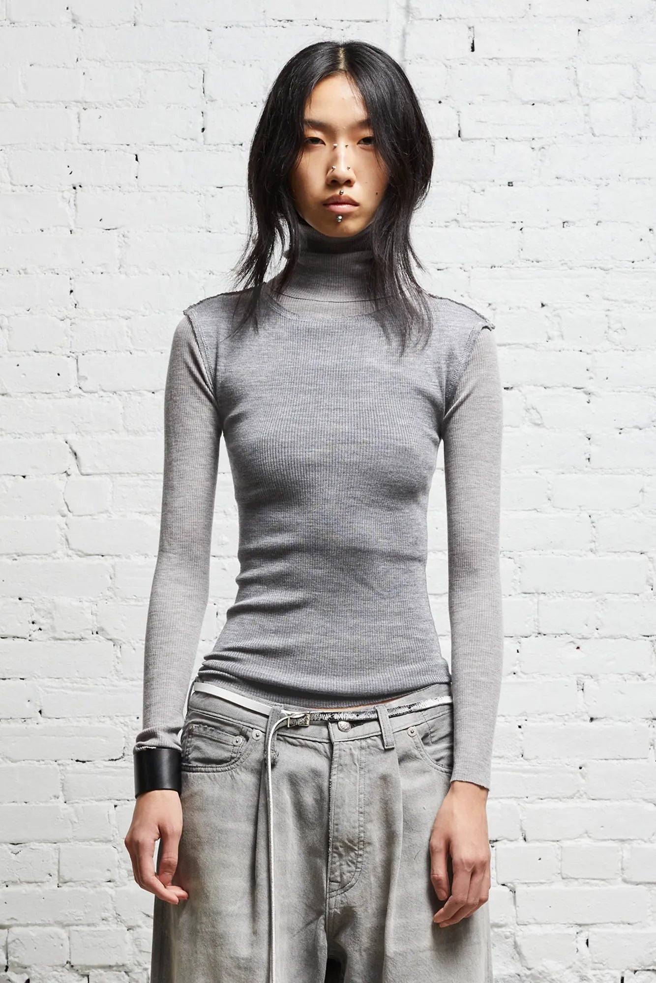 TURTLENECK TWIN SET - MULTI-GREY
