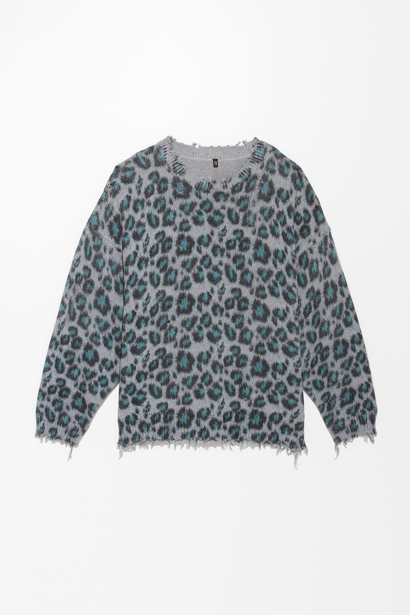 OVERSIZED SWEATER - BLUE LEOPARD