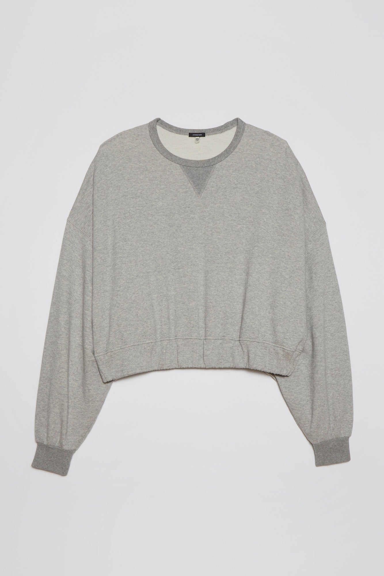 JUMBO CROPPED CREWNECK - HEATHER GREY