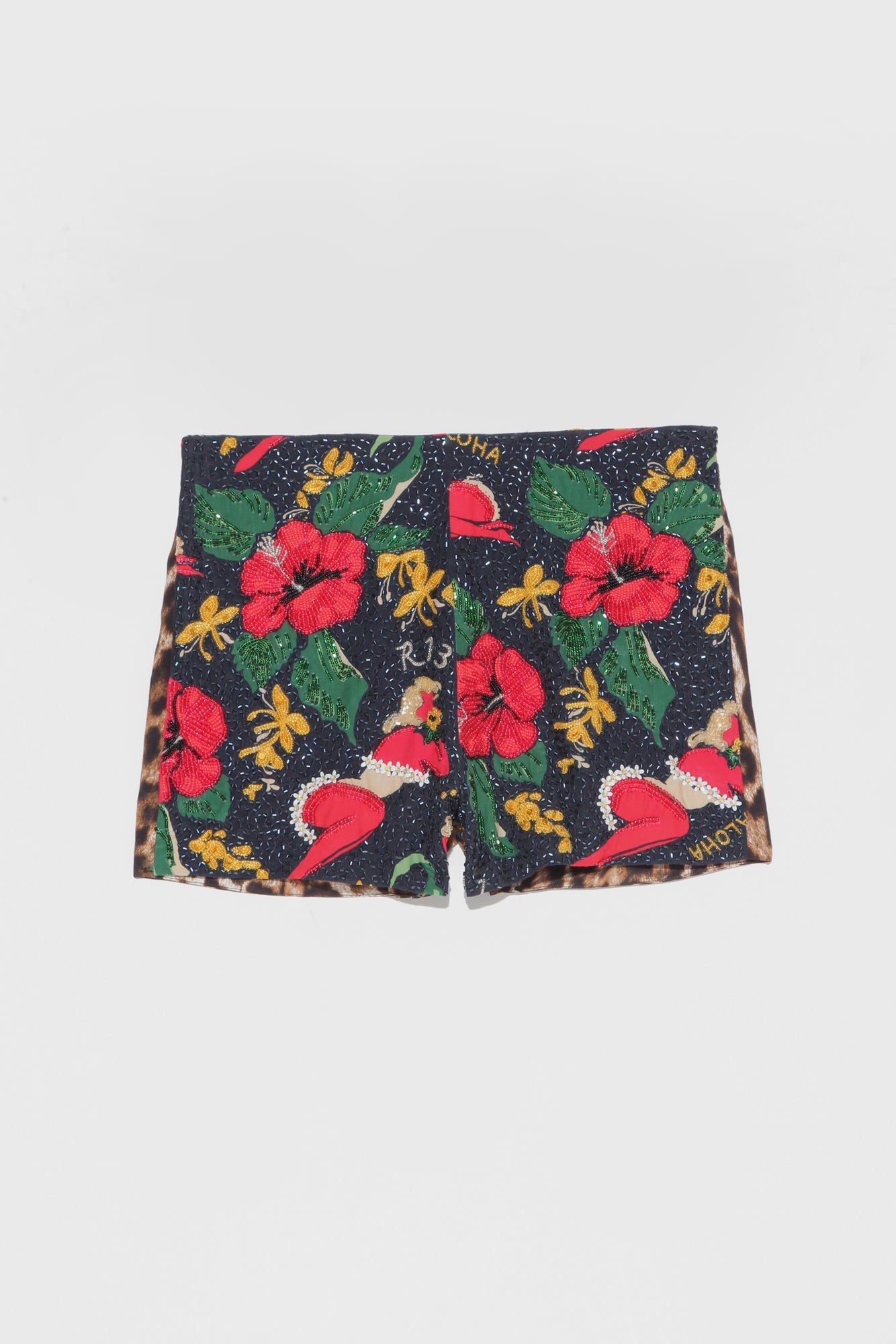 BOOTY SHORT - RED LADY WITH LEOPARD